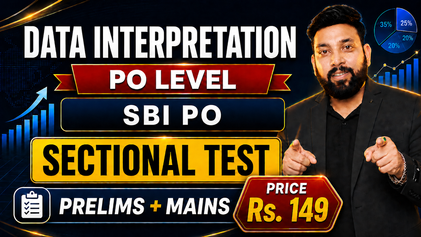 Data Interpretations Sectional Test for SBI PO 2026 | Prelims + Mains | By Arun Sir