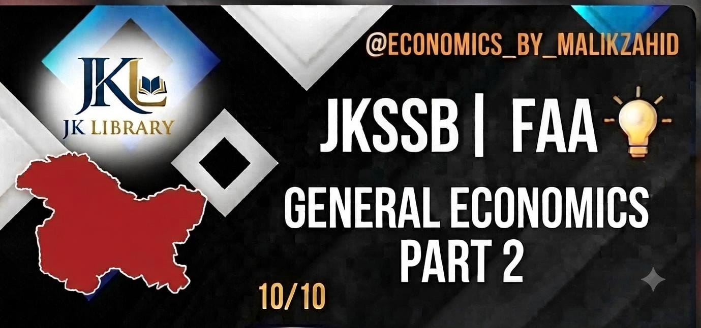 JKSSB Economics Revision Series Part 2 ! Theory of Consumer Demand: Indifference Curve Technique