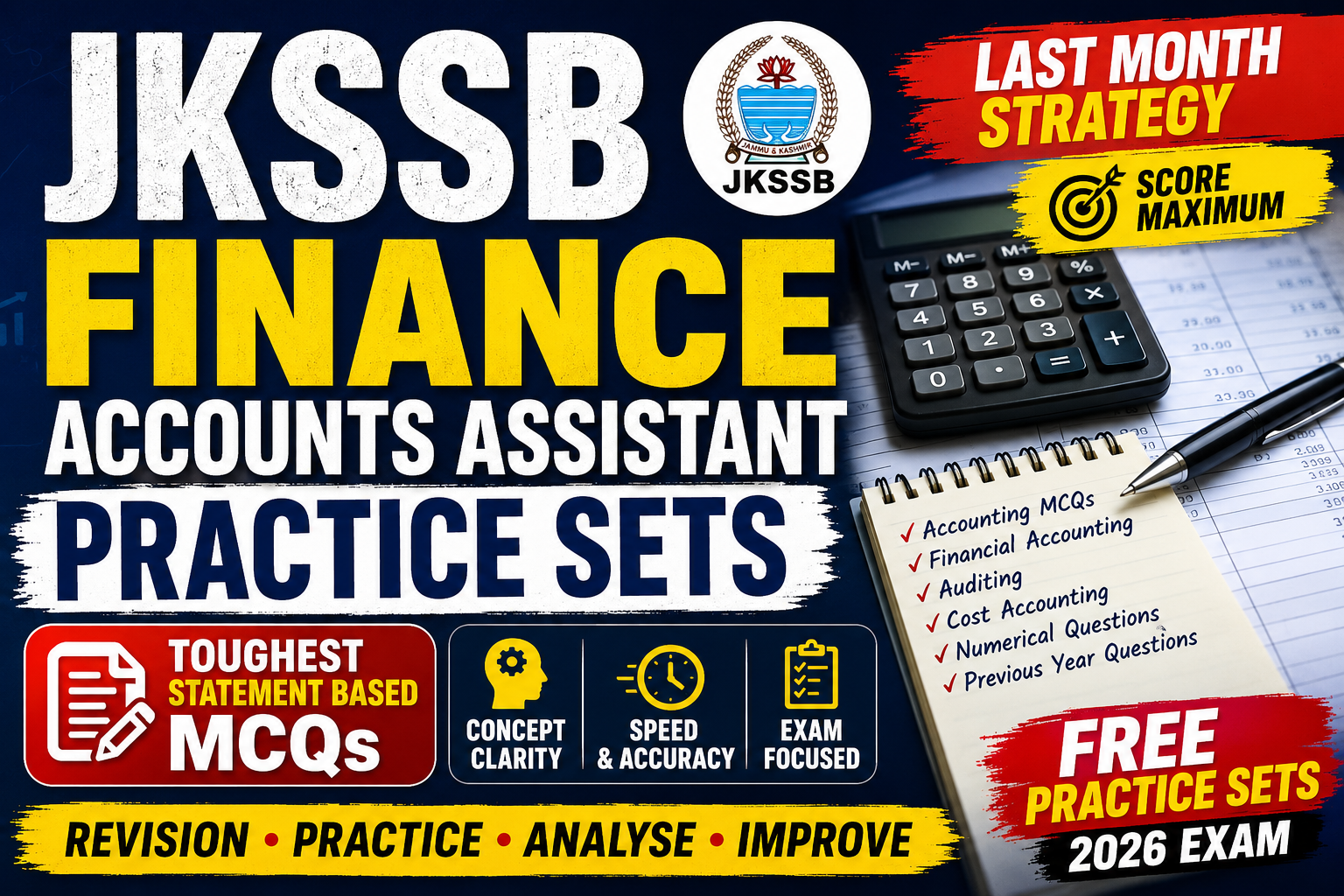 JKSSB Finance Accounts Assistant Last Month Practice Sets 2026 – Free MCQs & Exam Preparation