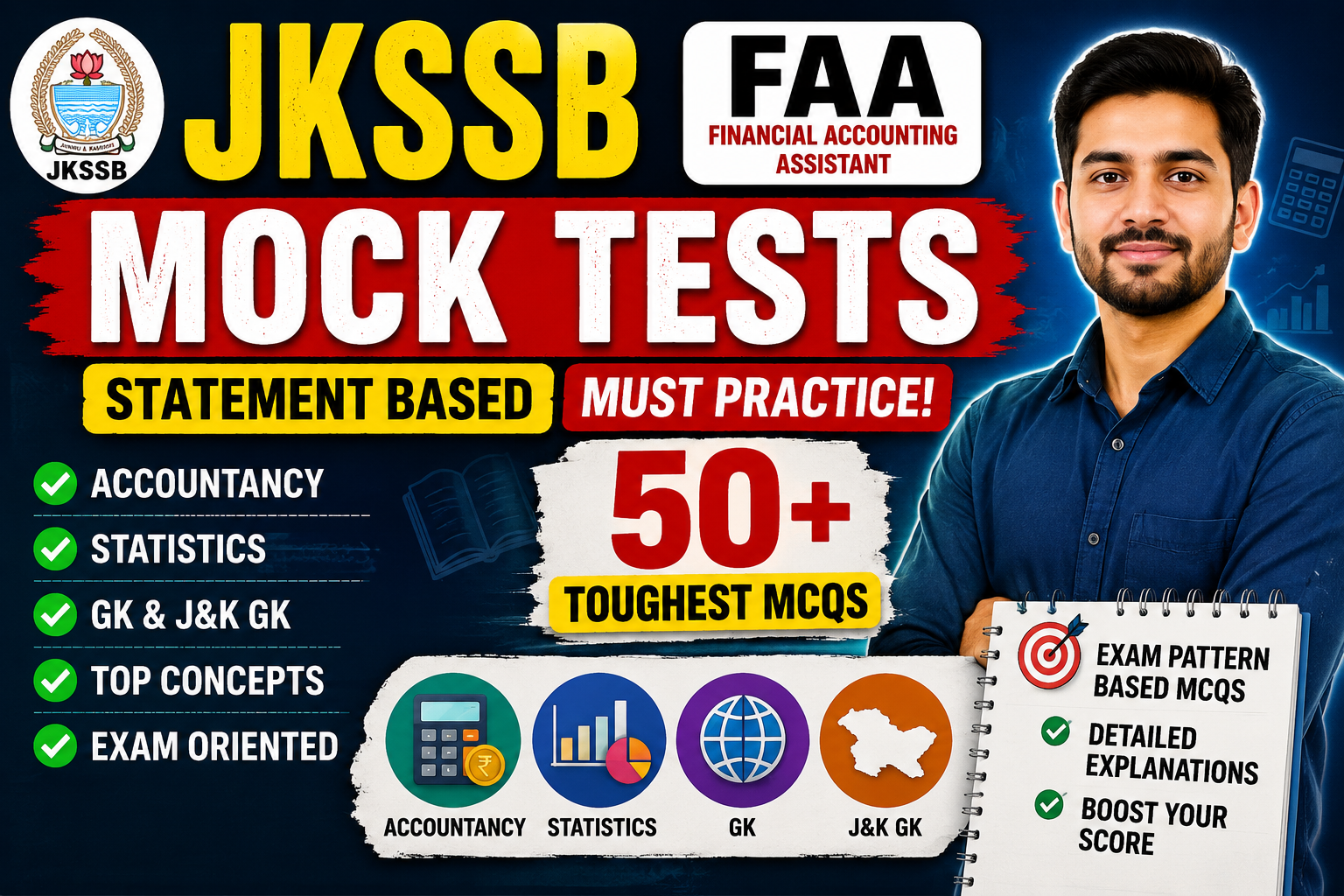 JKSSB FAA Mock Test 2026 – Free Statement-Based Accountancy, Statistics & GK Practice Questions