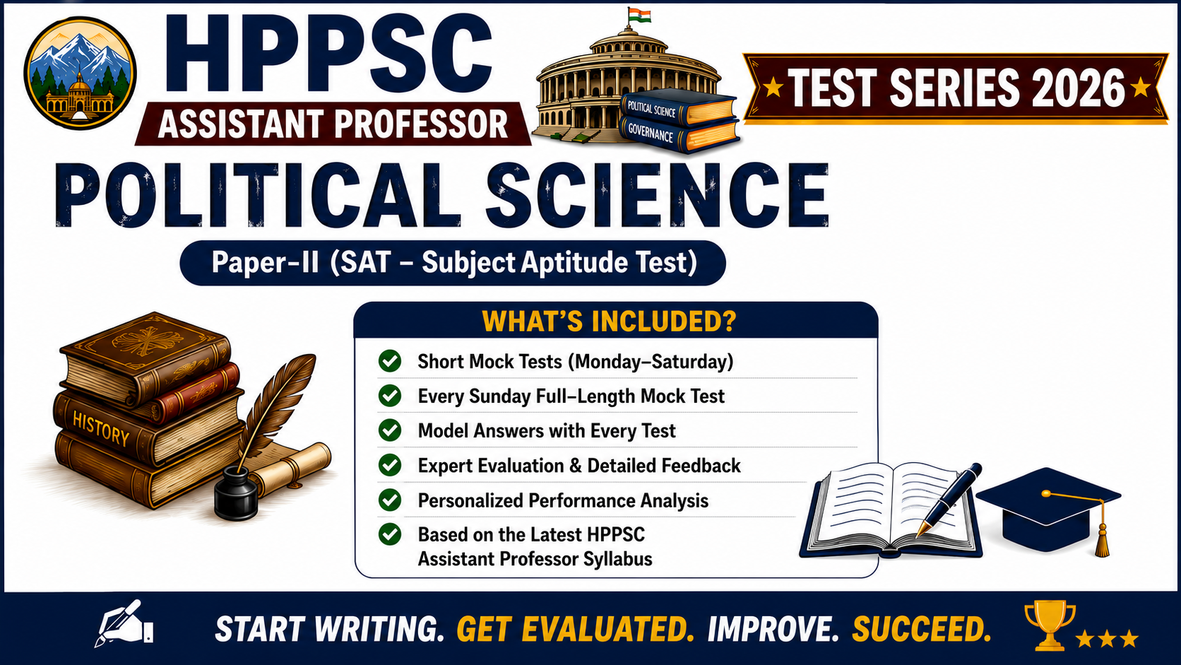 HPPSC Assistant Professor Political Science: SAT (Subject Aptitude Test) Test Series 2026