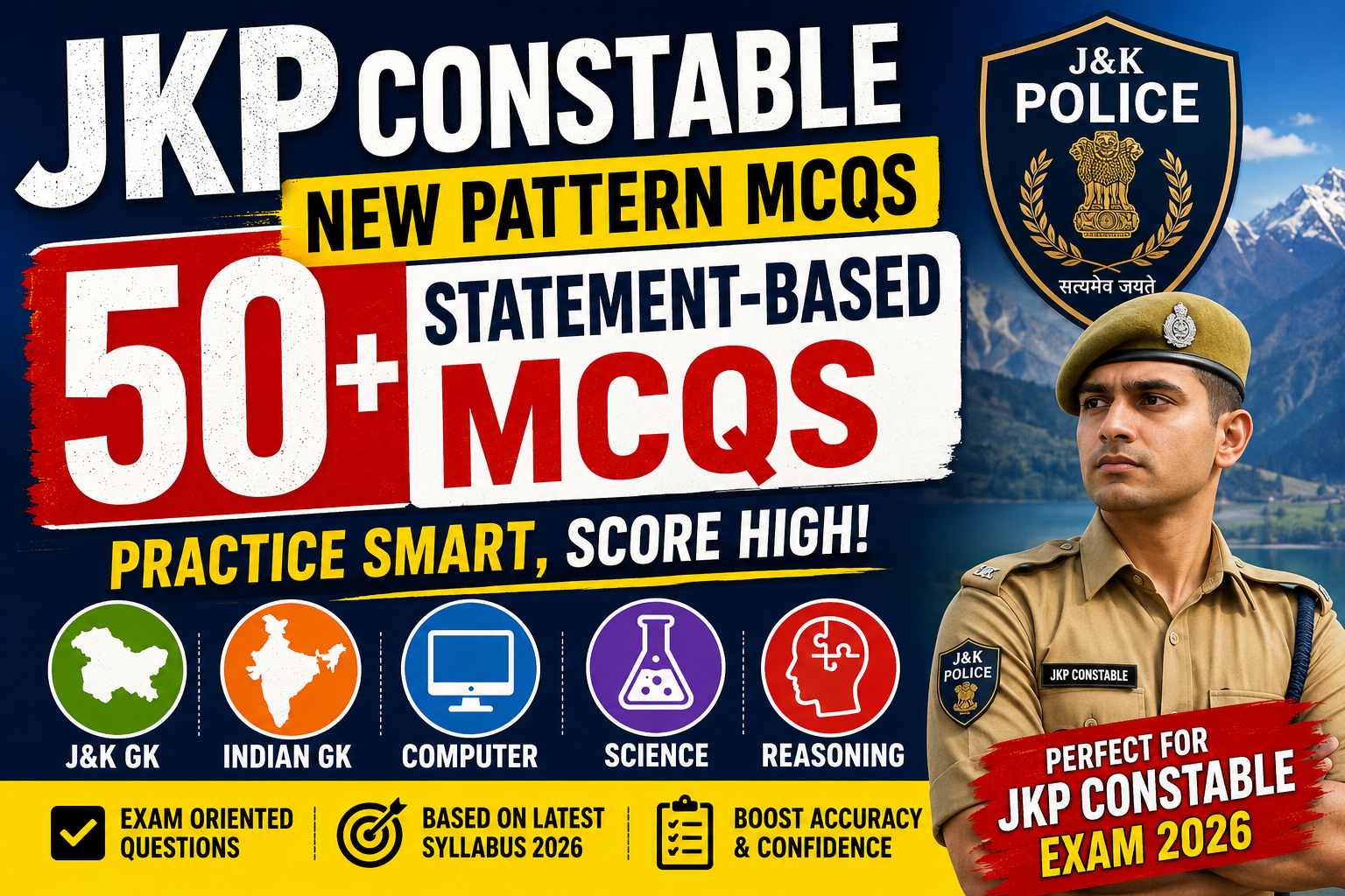 JKP Constable New Pattern MCQs 2026 – 50+ Tough Statement-Based Questions for J&K Police Exam