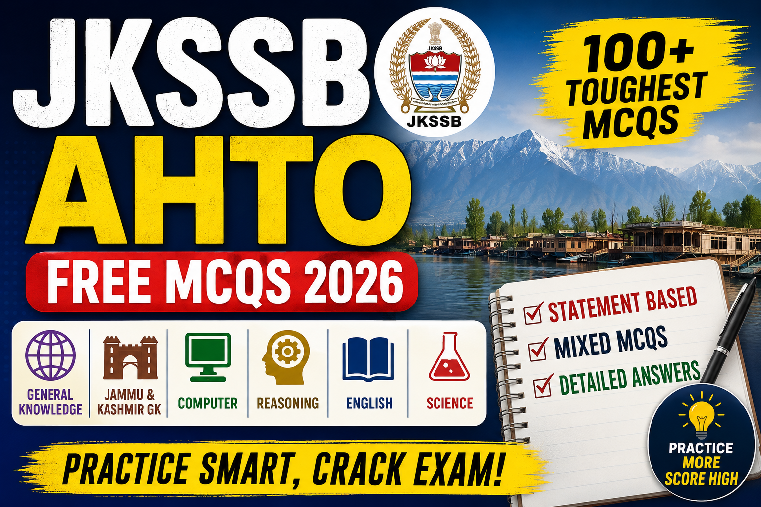 JKSSB AHTO Free MCQs 2026 – 100+ Tough Statement-Based Questions with Answers