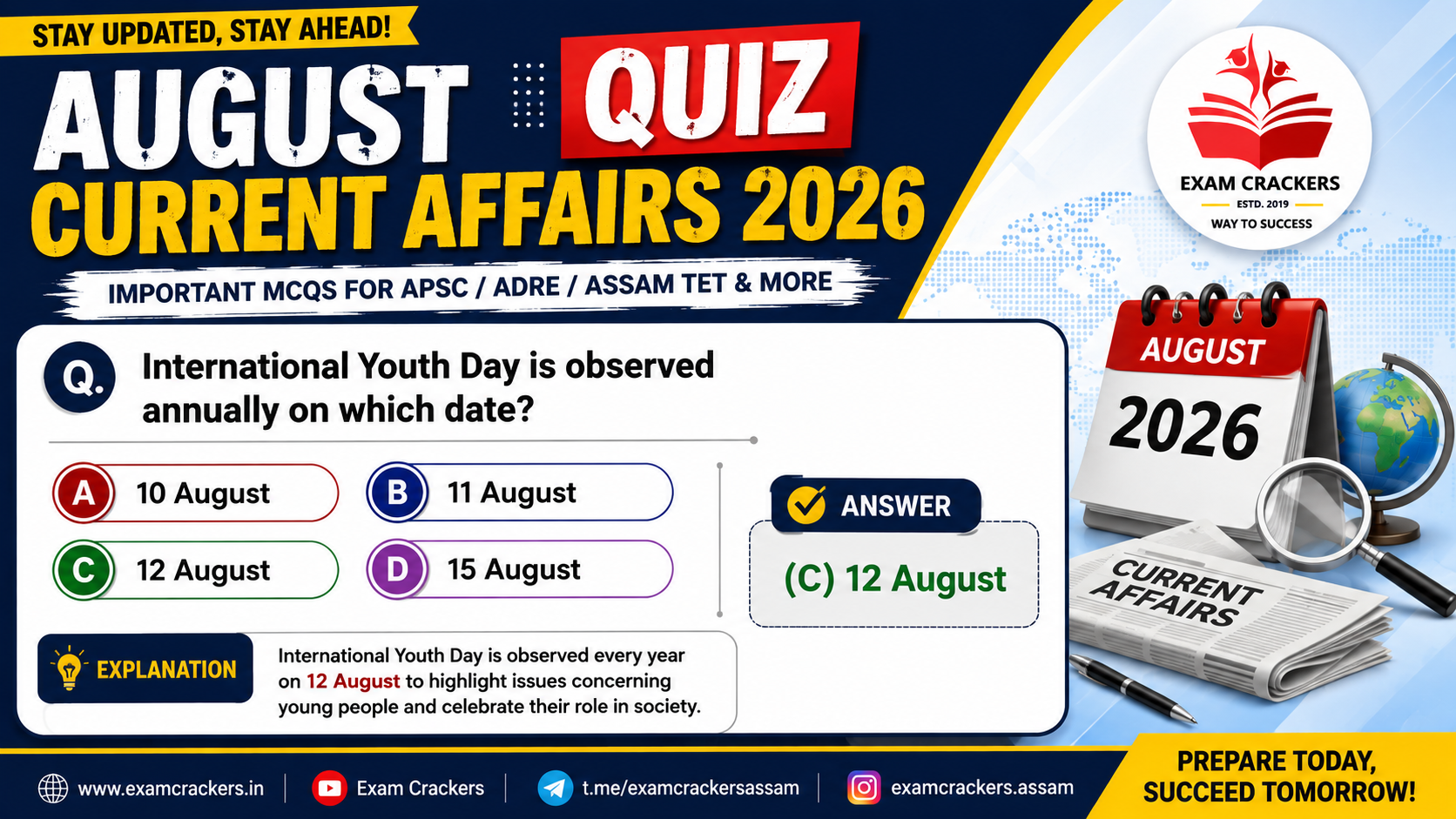 August 2026 Current Affairs