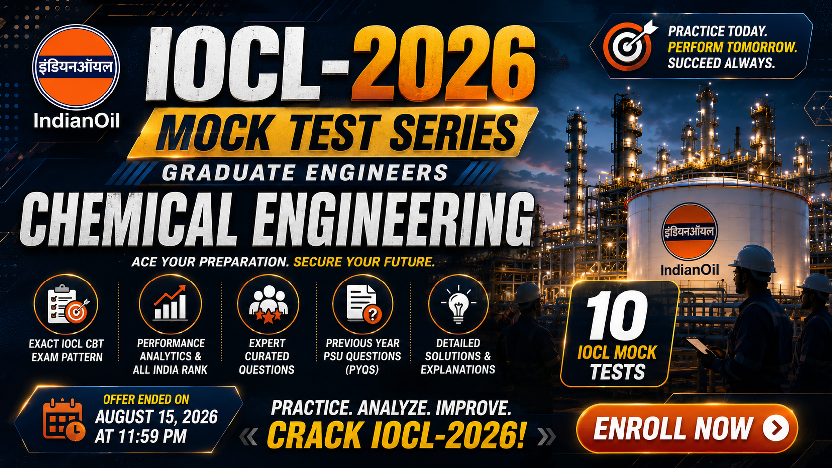 trinity IOCL-2026 Mock Test Series for Engineers/Officers (Grade-A)