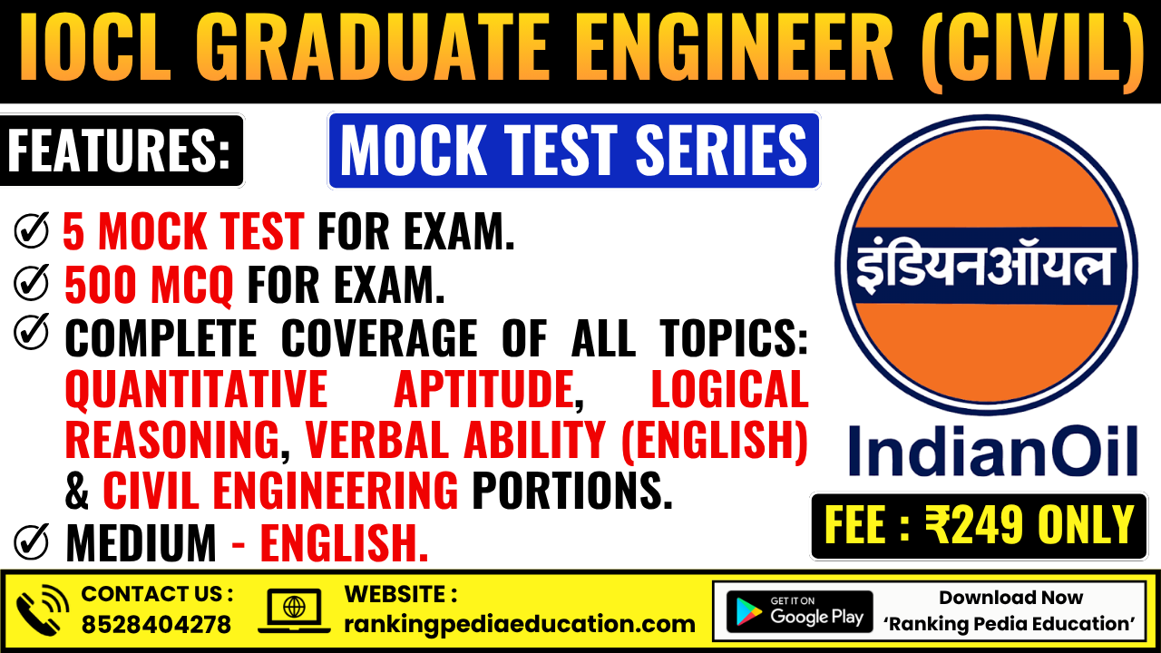 IOCL Graduate Engineer (Civil) Exam Mock Test Series