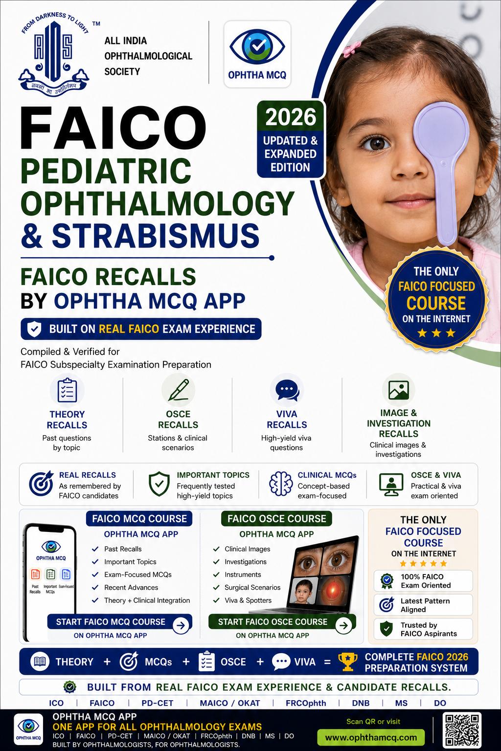 FAICO Pediatric Ophthalmology and Strabismus Recalls 2026 | Previous Year Questions, MCQs, OSCE and Viva | OPHTHA MCQ