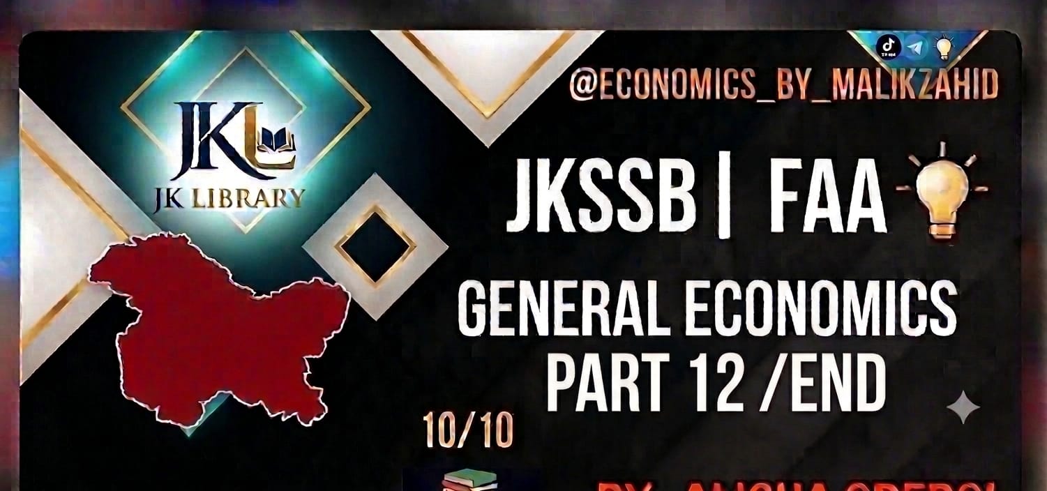 JKSSB Economics Revision Series Part 12! /Role Of Rbi FAA / 2026