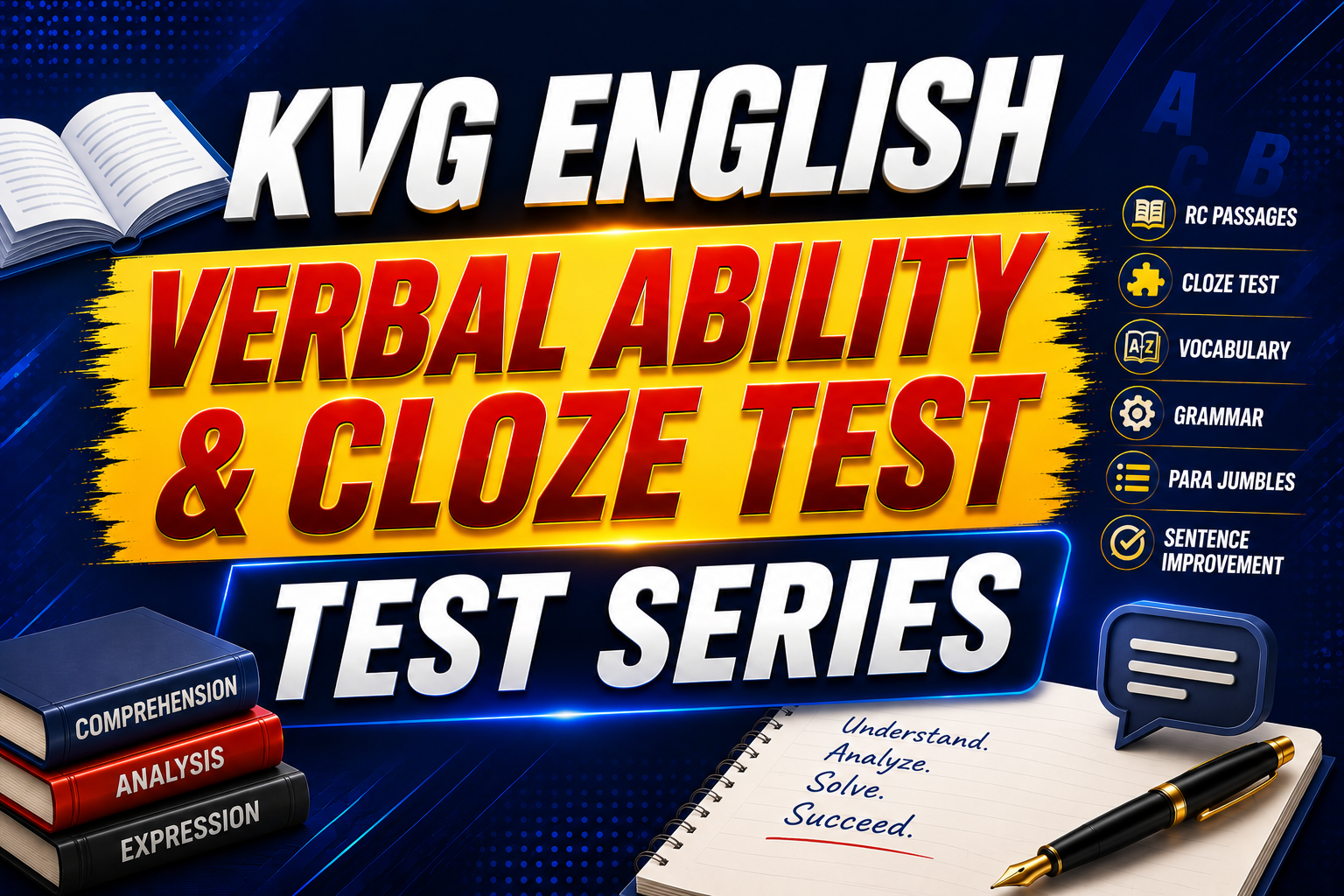KVG ENGLISH - Verbal Ability & Cloze Test Series
