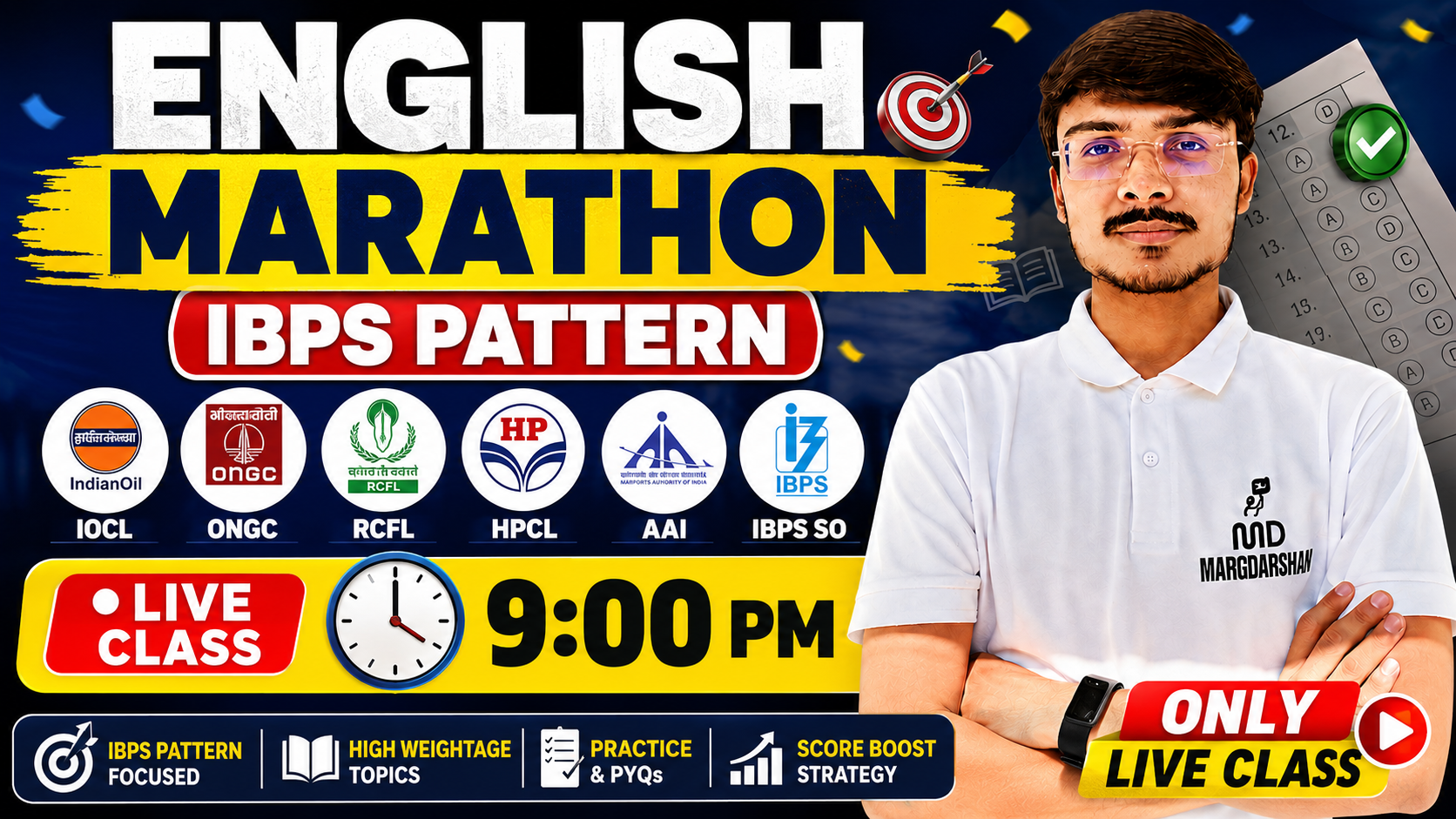 English Marathon | IBPS Pattern for ONGC IOCL HPCL RCFL AAI IBPS Exam | IOCL Exam English PYQs