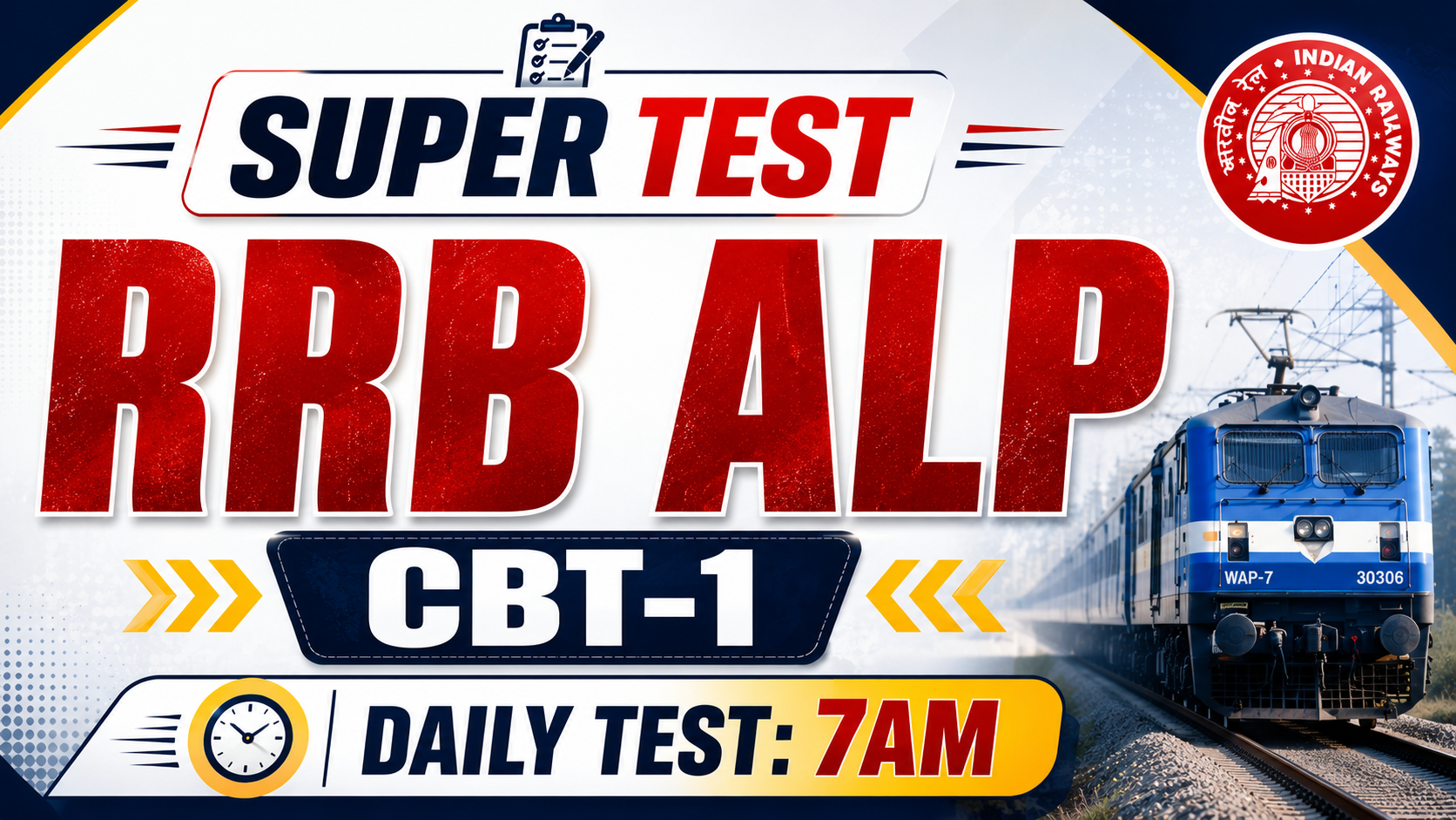 RRB ALP 2026 (CBT-1 Super Test) Live 7 AM