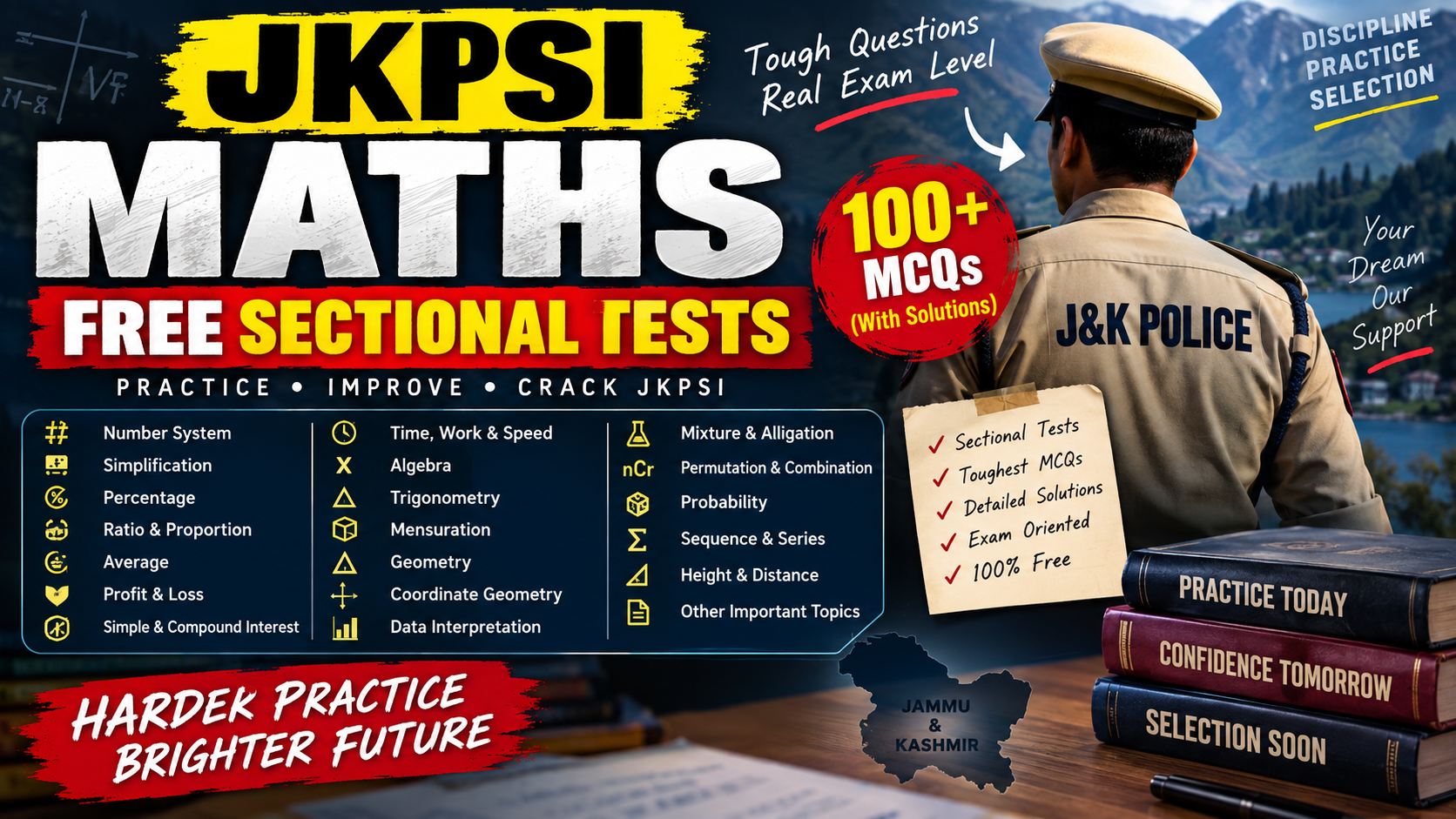JKPSI Mathematics Free Sectional Tests 2026 – 100 Toughest Maths & Quant MCQs