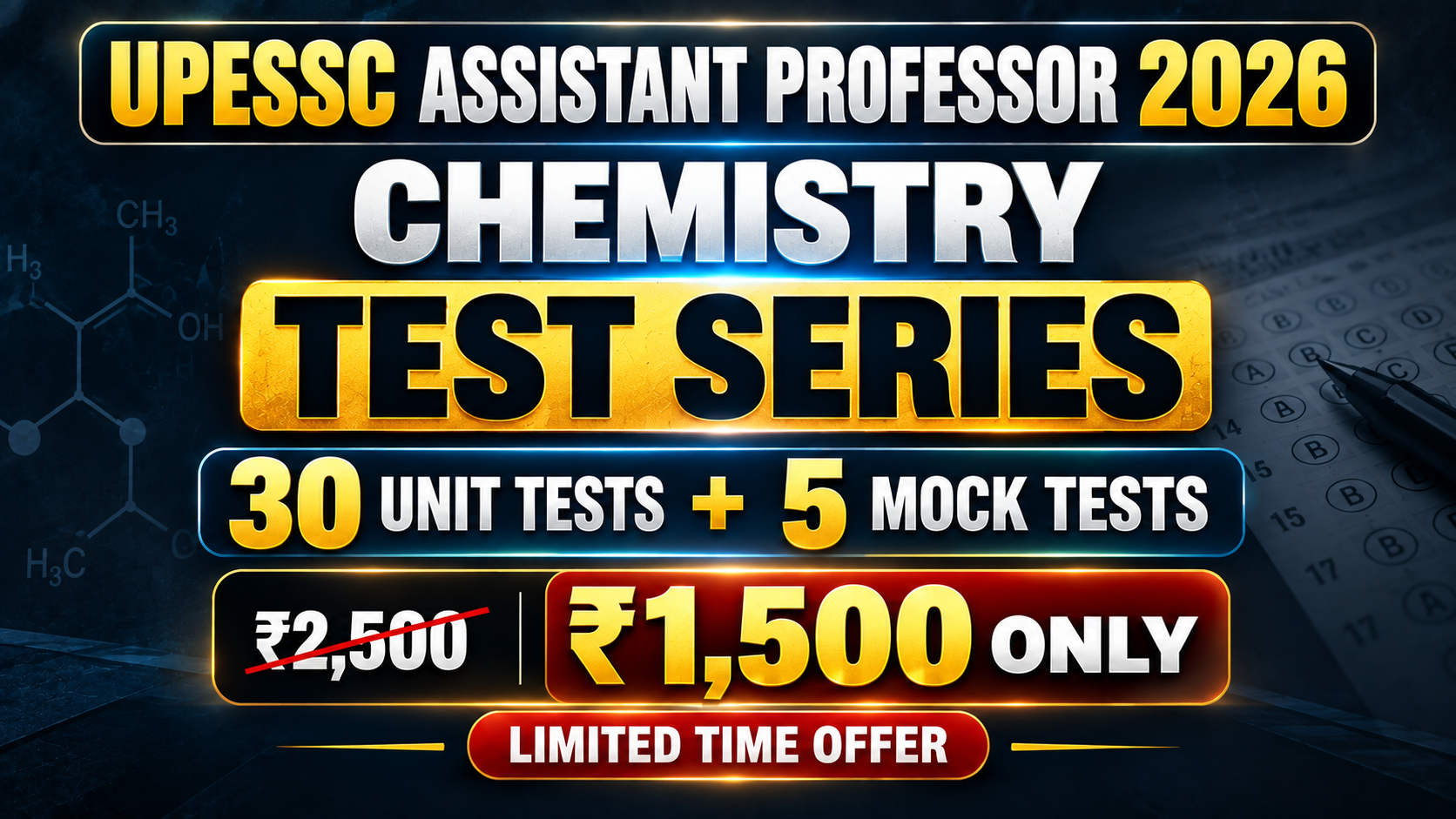 UPESSC Assistant Professor 2026 Chemistry Test Series