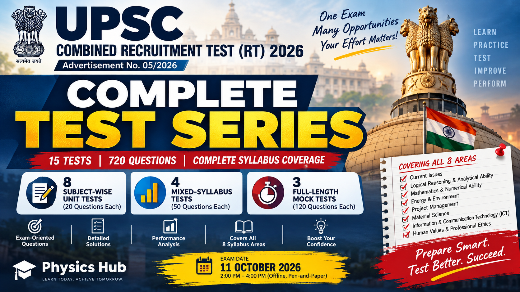 UPSC Combined Recruitment Test (RT) 2026 – Complete Test Series