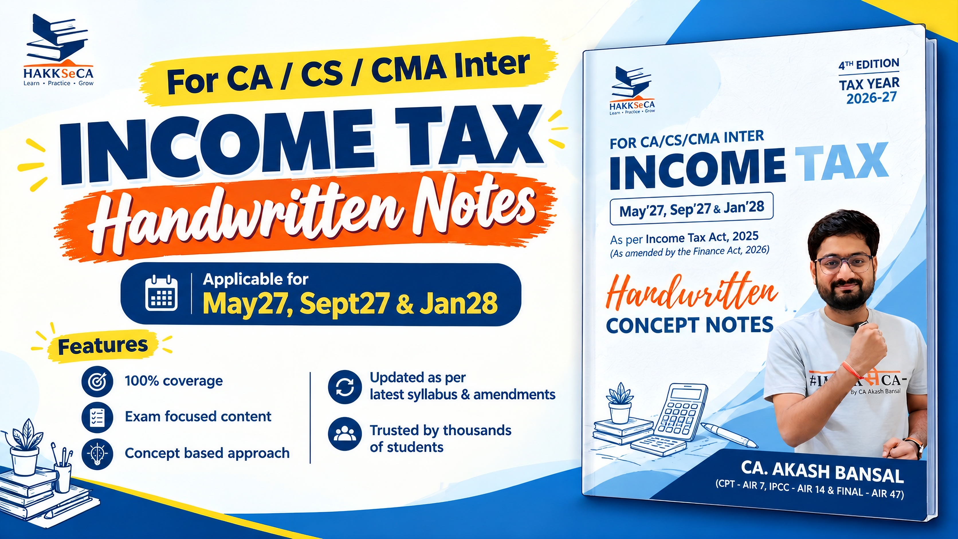 Income Tax Handwritten Book | May27, Sept27 and Jan28