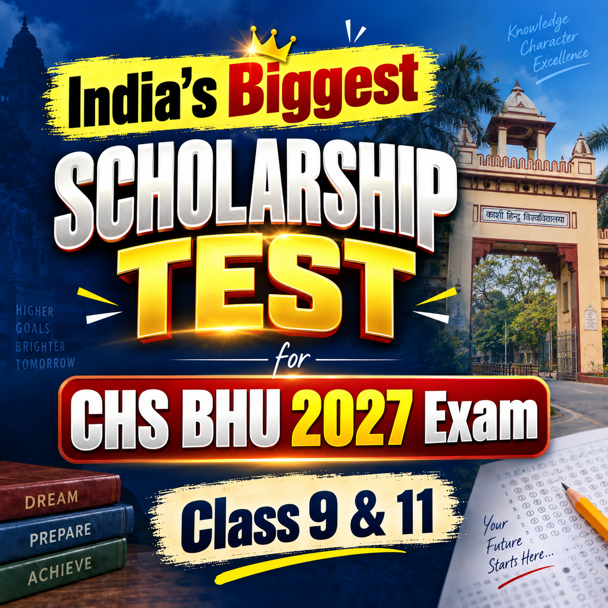 India's Biggest Scholarship Test for CHS BHU 2027 | 20 July 2027 - Time: 6PM