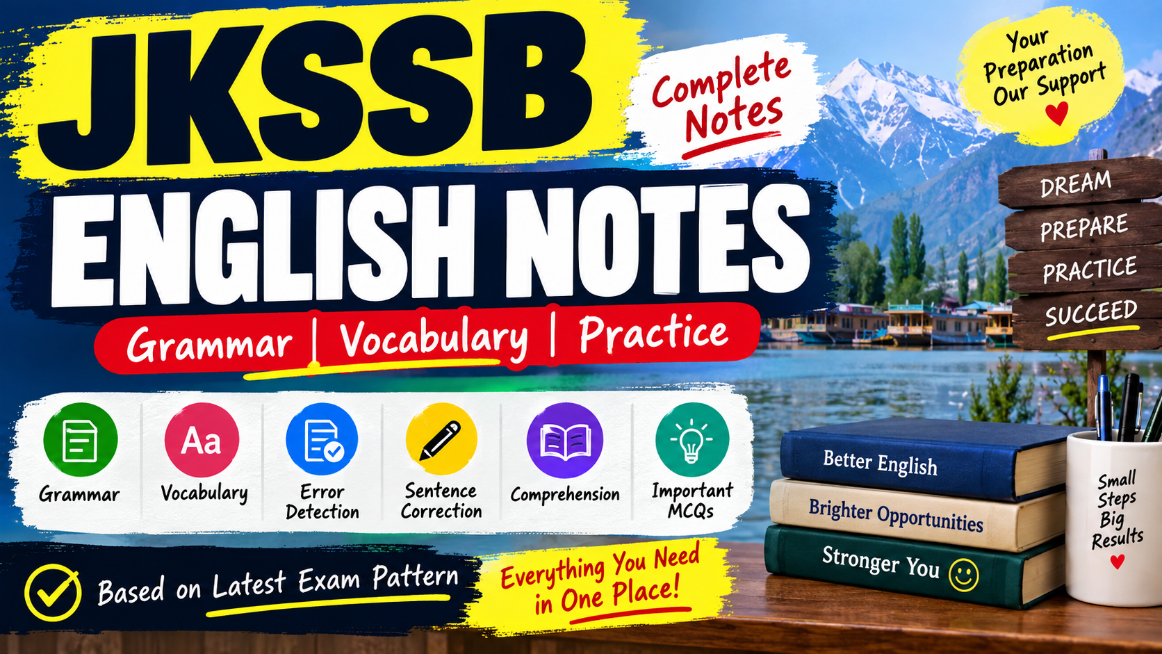 JKSSB English Notes 2026 – Complete English Study Material, Grammar, Vocabulary & MCQs
