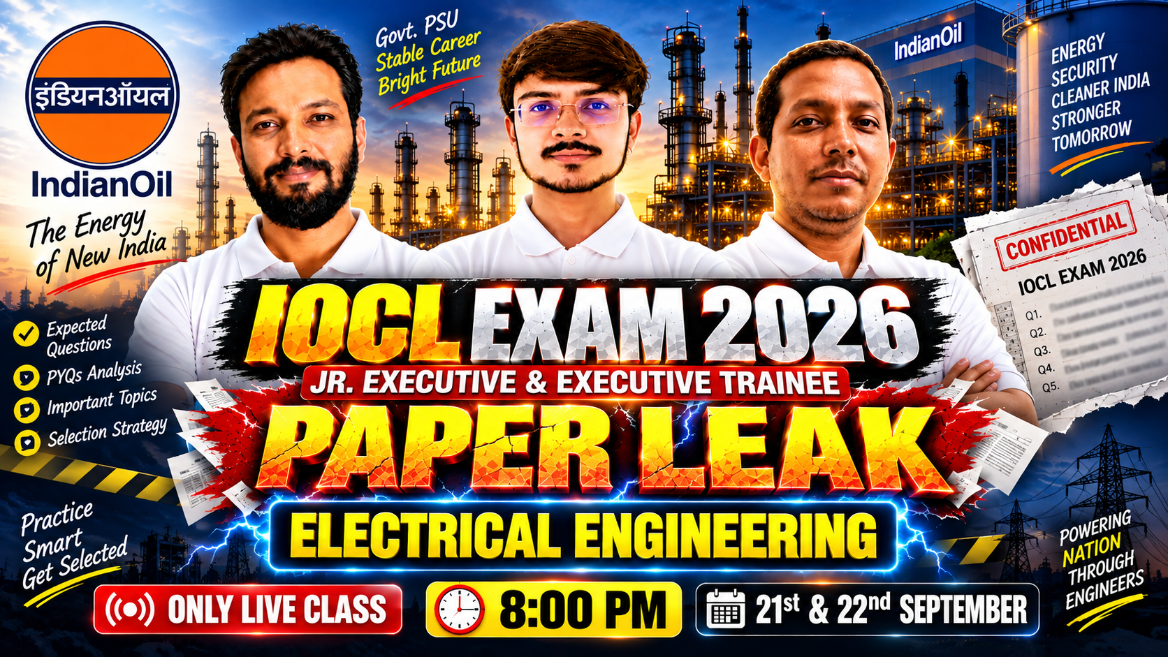 🚨IOCL Exam Paper Leak Electrical Engg One Shot Revision | Mahamarathon