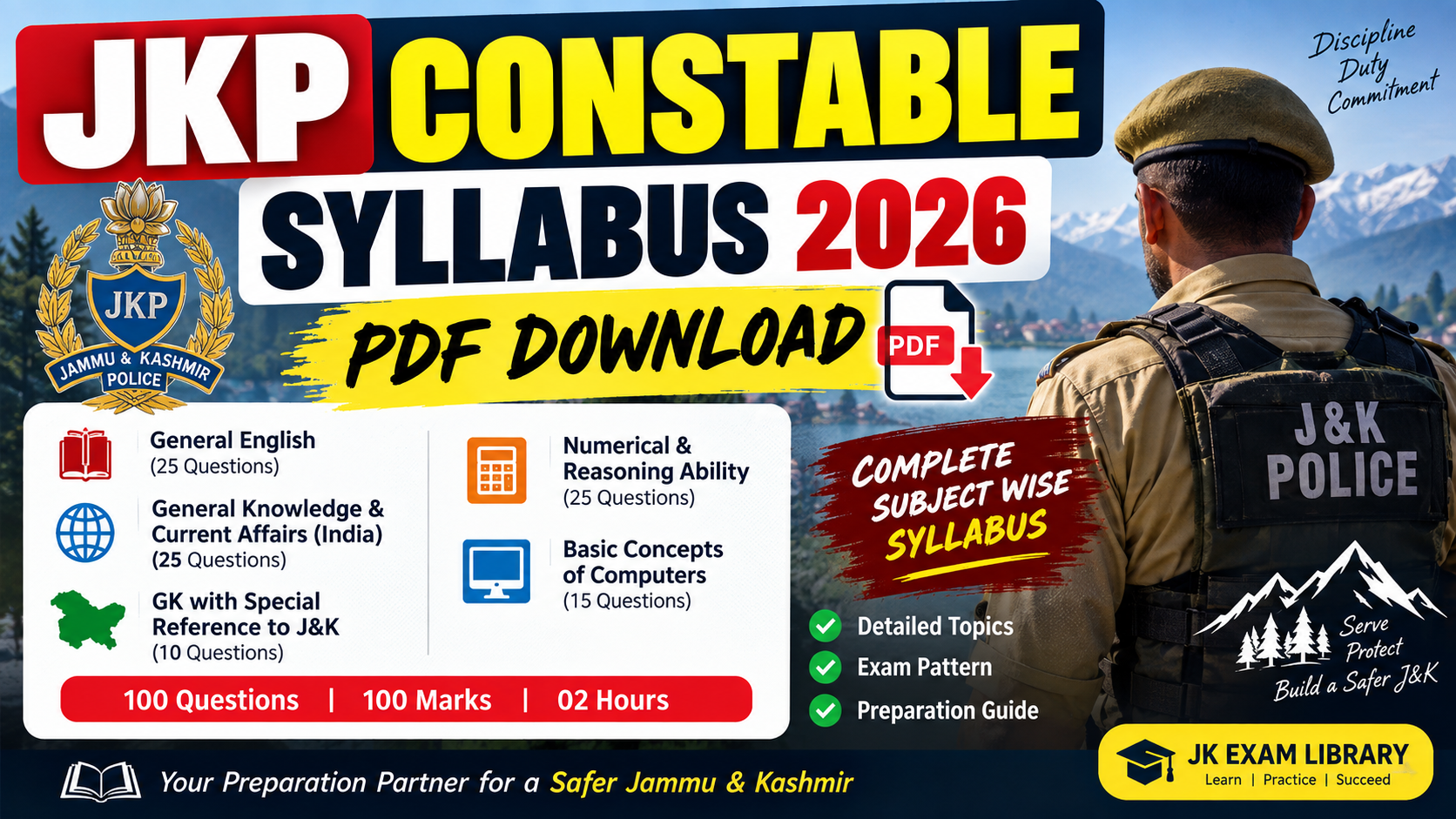JKP Constable Syllabus 2026 PDF Download