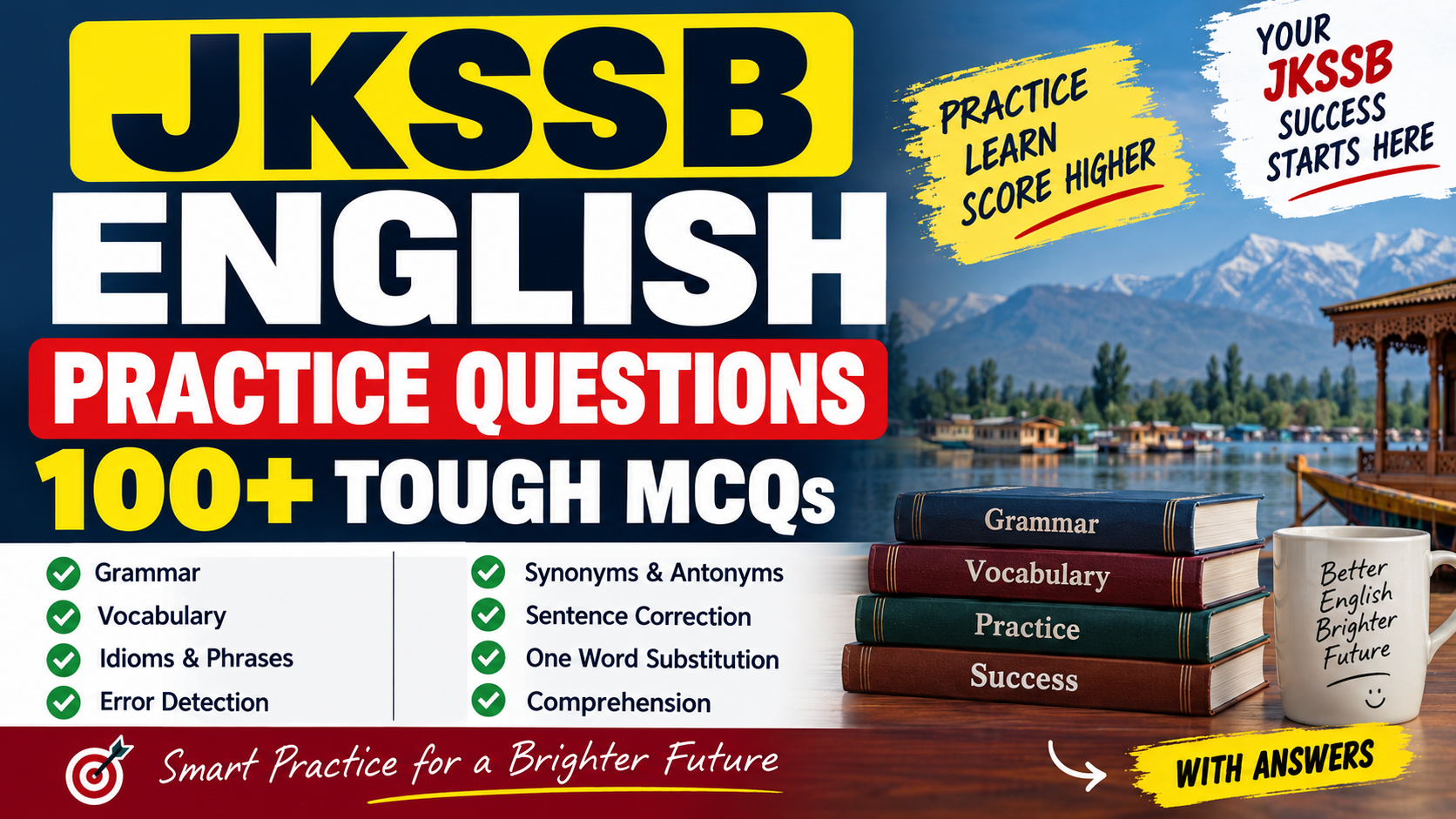 JKSSB English Practice Questions – 100+ Tough MCQs with Answers