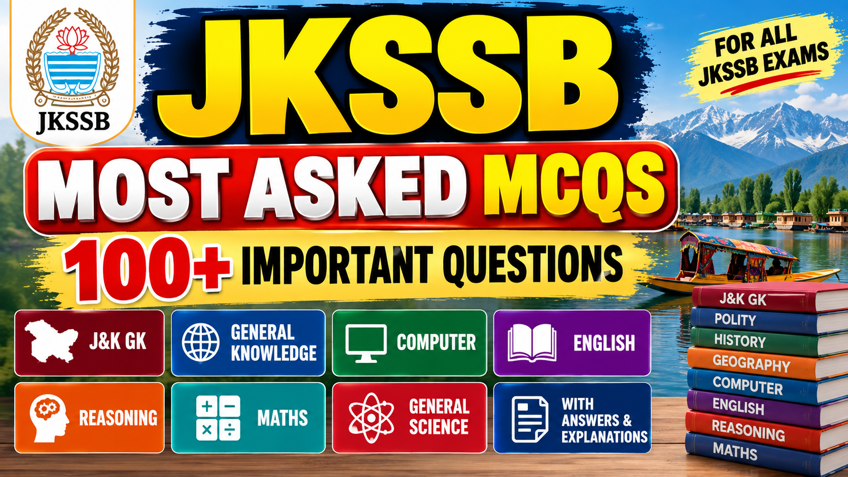 JKSSB Most Asked MCQs 2026 – 100+ Important Questions for JKSSB Exams