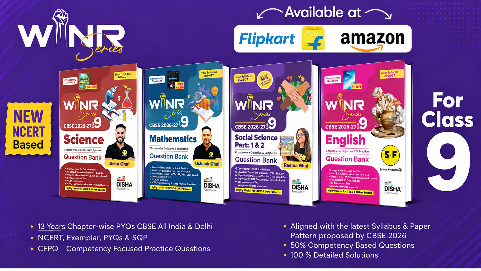 Class 9th WINR Series Science, Maths, SST, English Books