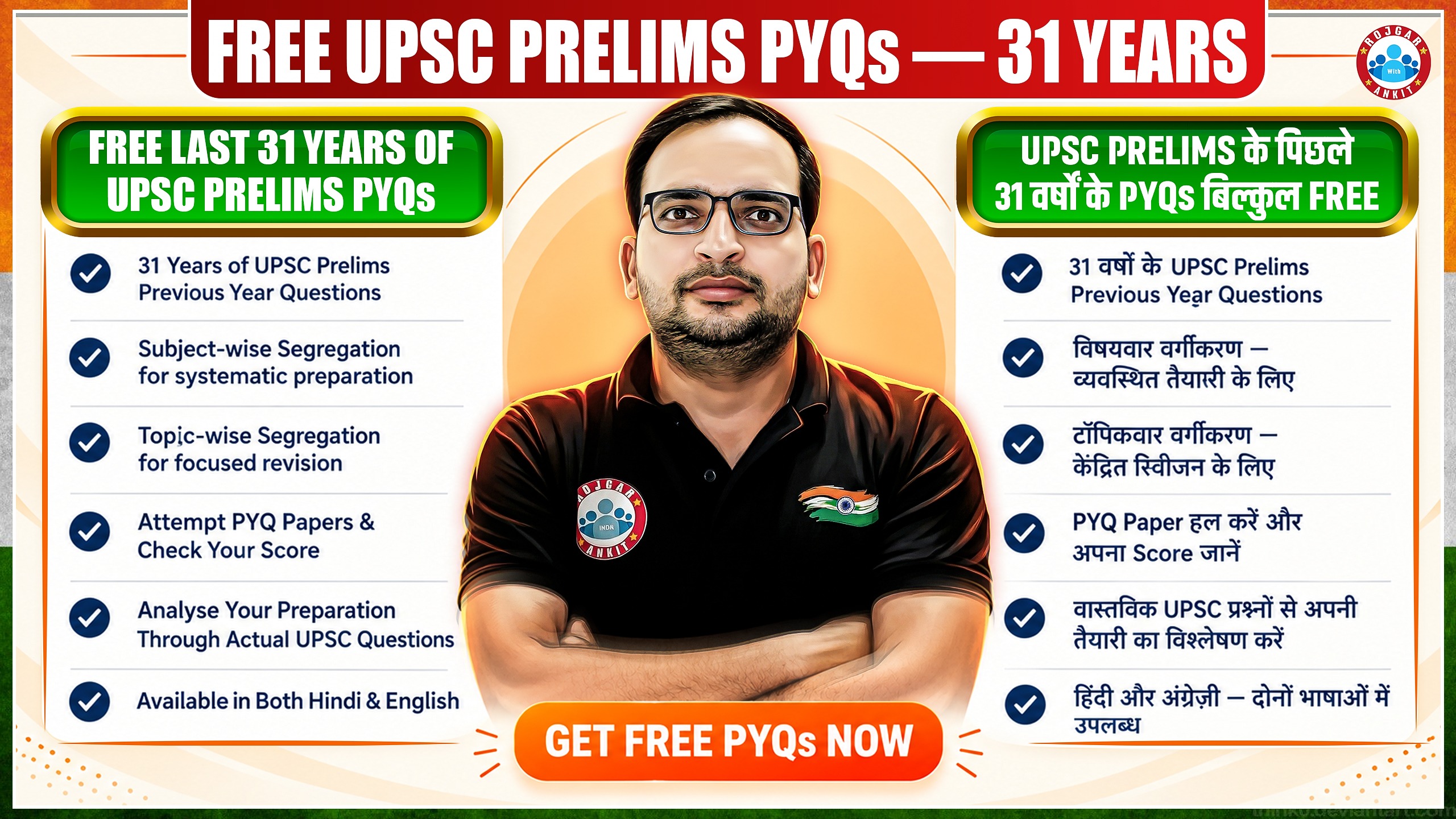 Free UPSC Prelims PYQs ( 1995 to 2026)