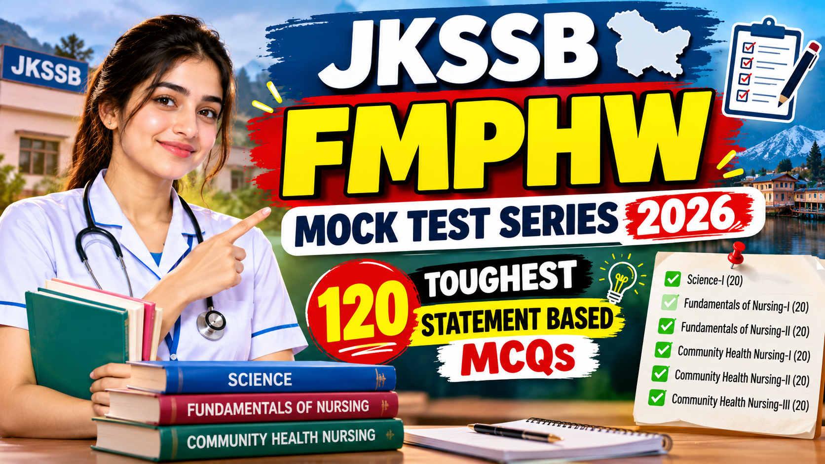 JKSSB FMPHW Mock Test Series 2026 – 120 Tough Statement-Based Nursing MCQs