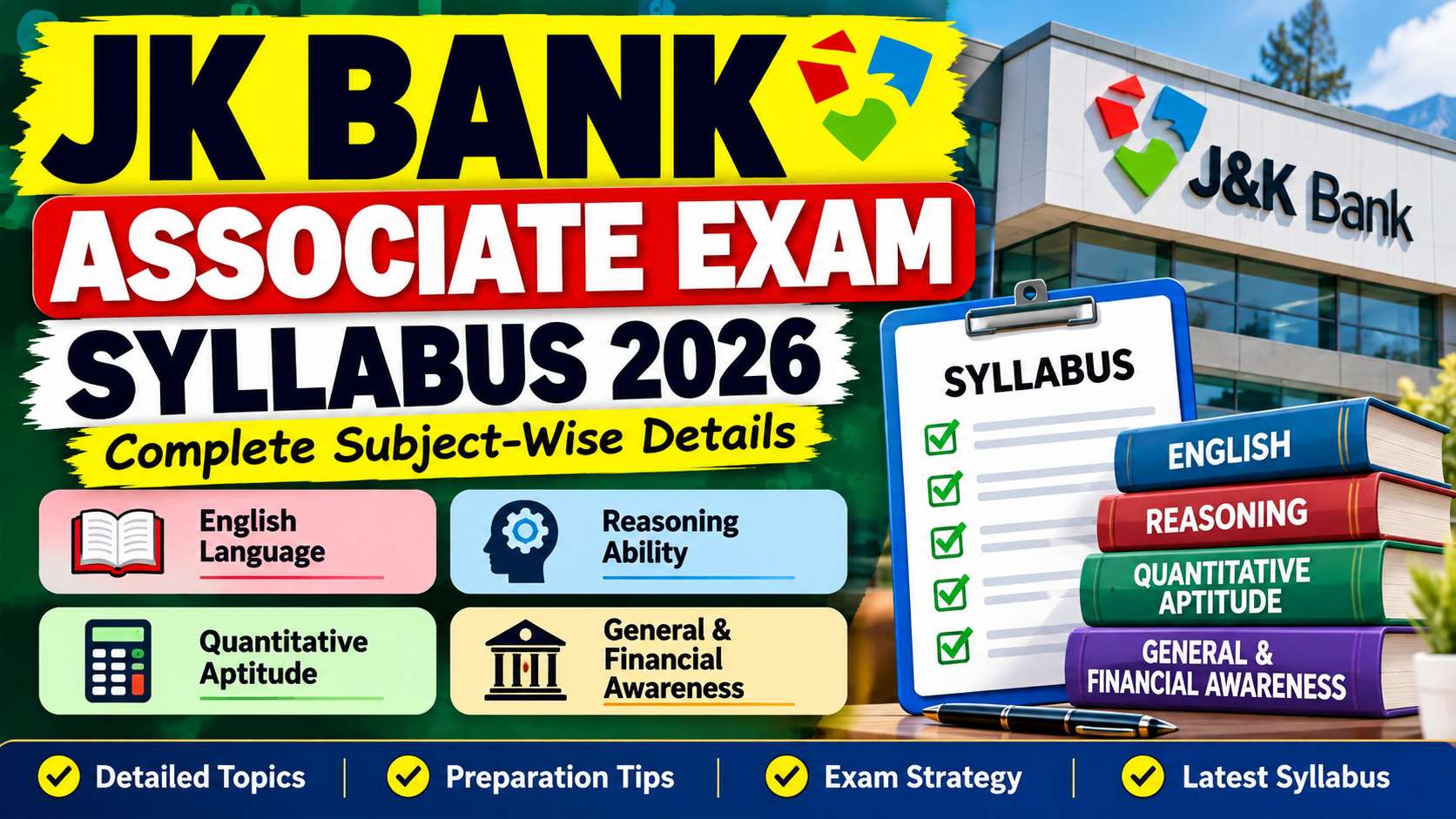 JK Bank Associate Syllabus 2026 pdf download– Complete Subject-Wise Syllabus 