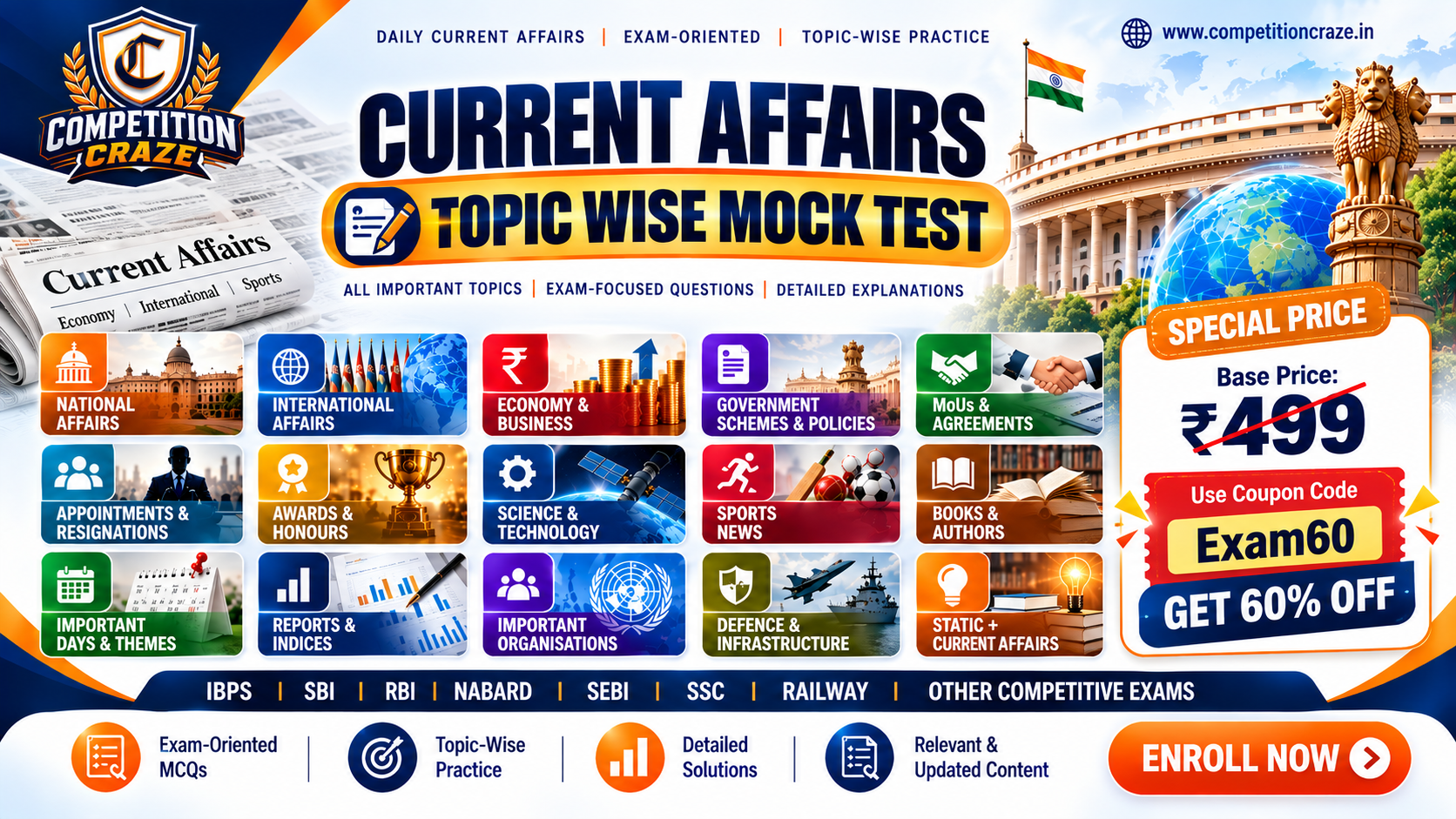 Current Affairs ( Topic Wise Mock Test )  2026