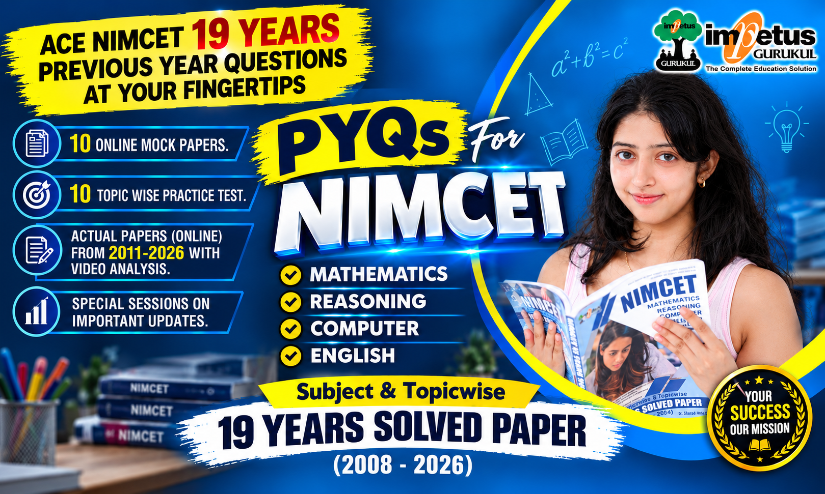 NIMCET PYQ's (2008-2026) Book