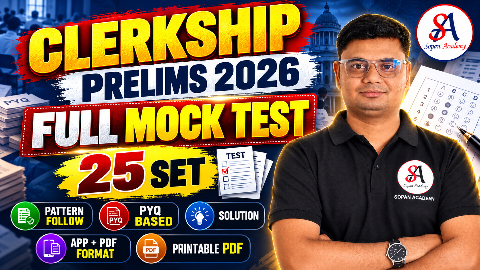 Clerkship Prelims 2026 – Full Mock ( 25 SET )