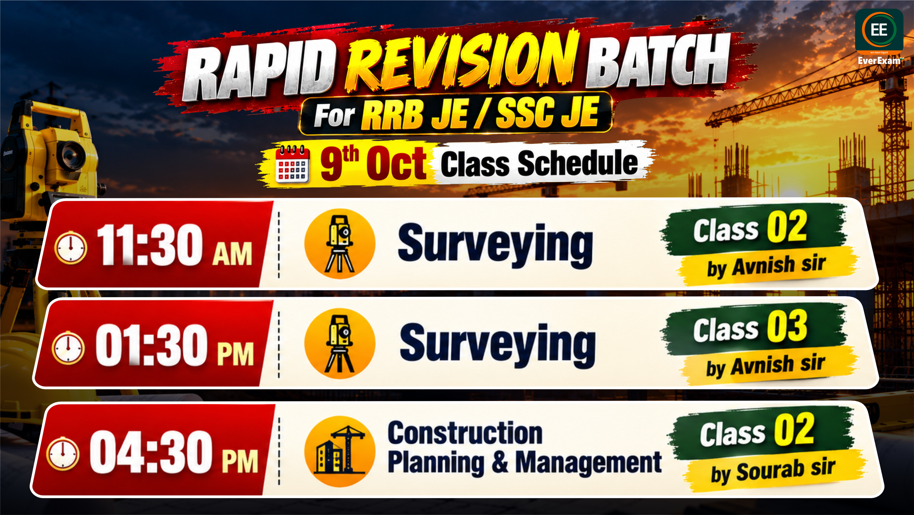 👉🏻 9 October 2026 🚨 Class Schedule Alert