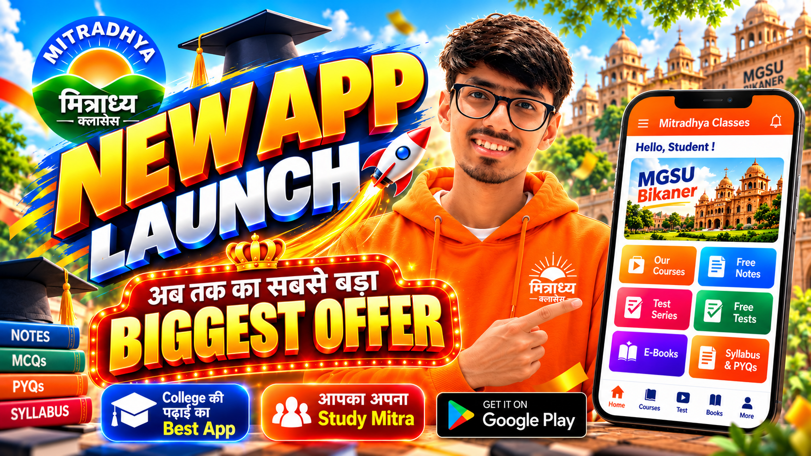 Mitradhya Classes App Launch