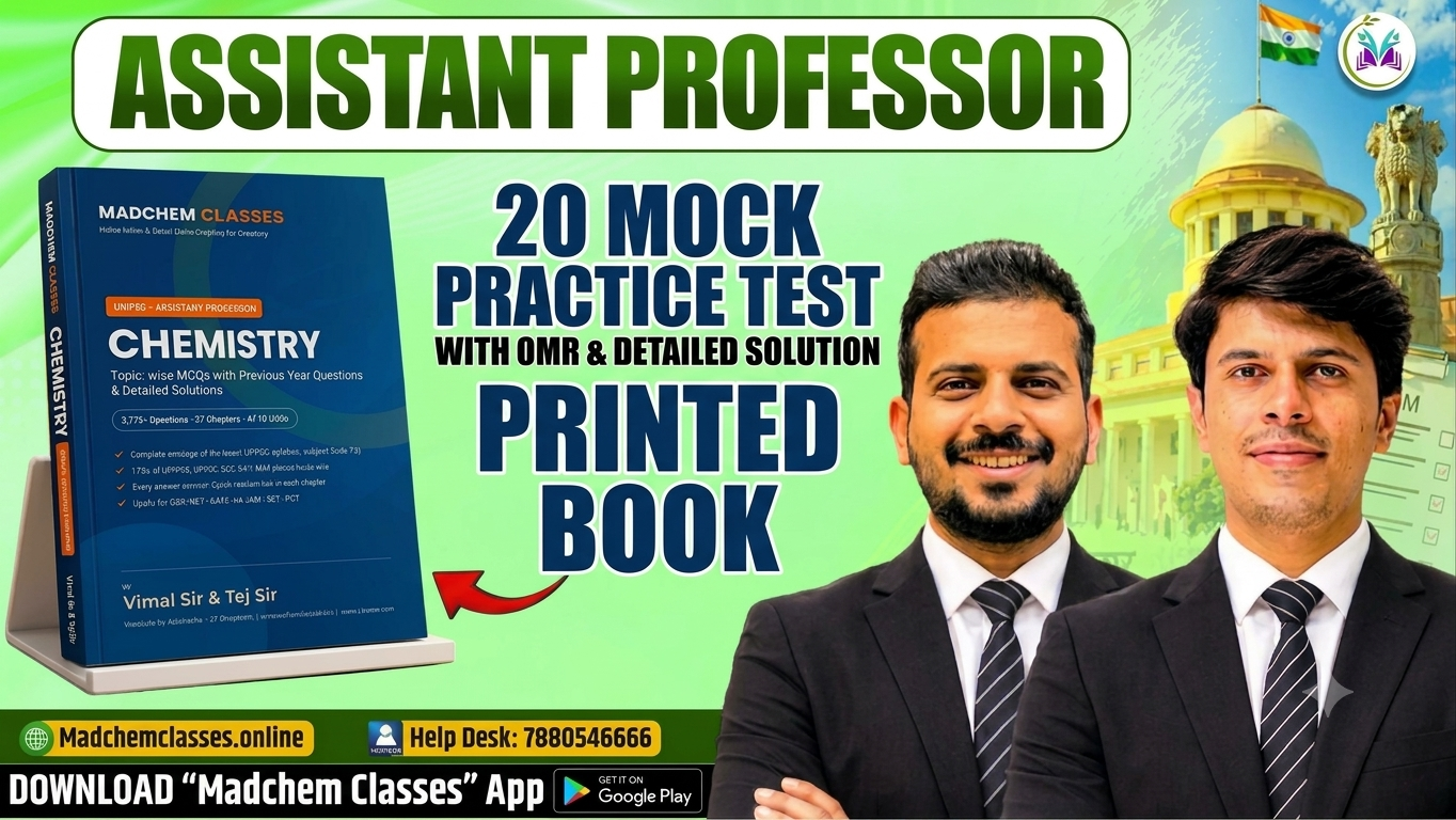 UP Assistant Professor Chemistry 2026 Mock Practice Set (20 Mock Tests with OMR + Detailed Solutions)