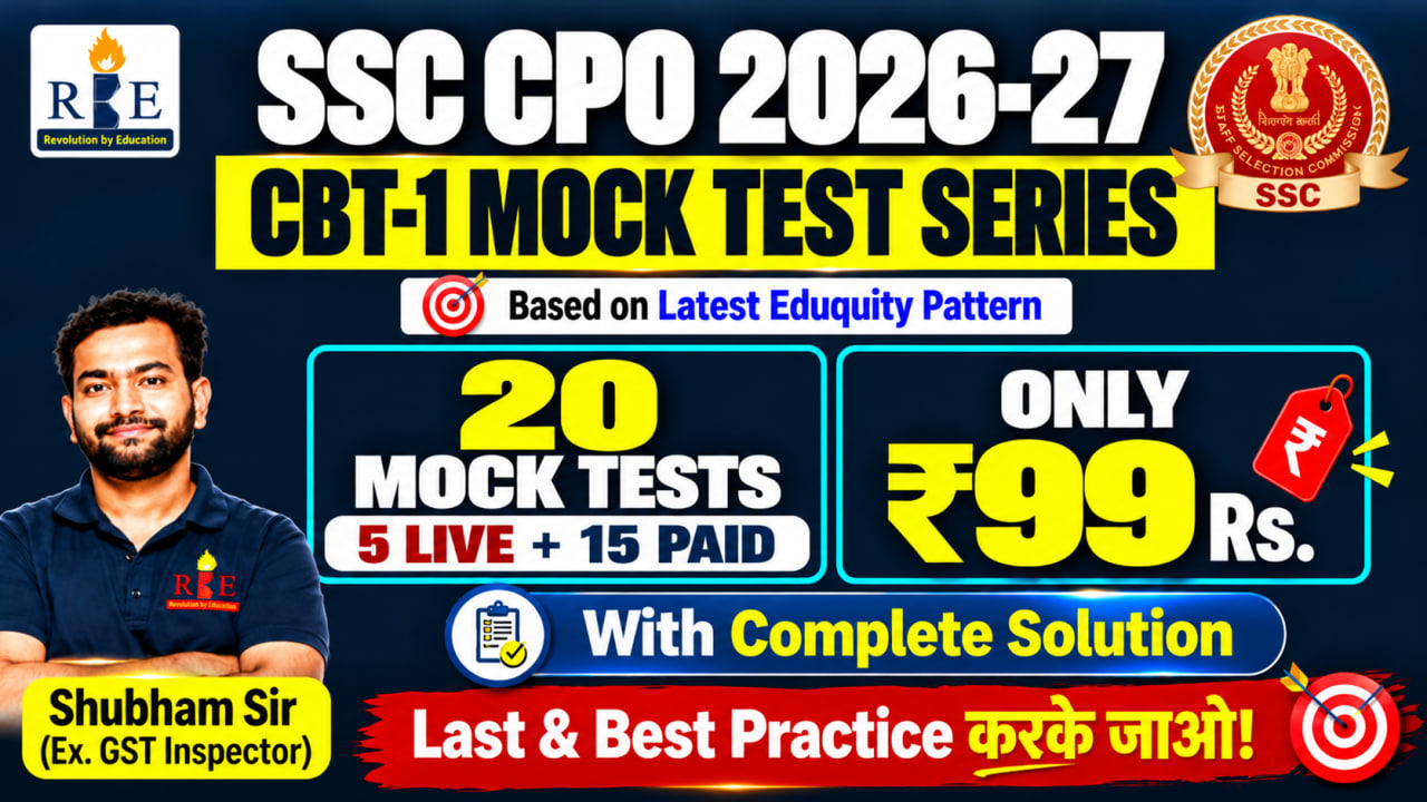 SSC CPO CBT-1 Mock Test Series 2026-27: Based on Latest & Updated Pattern