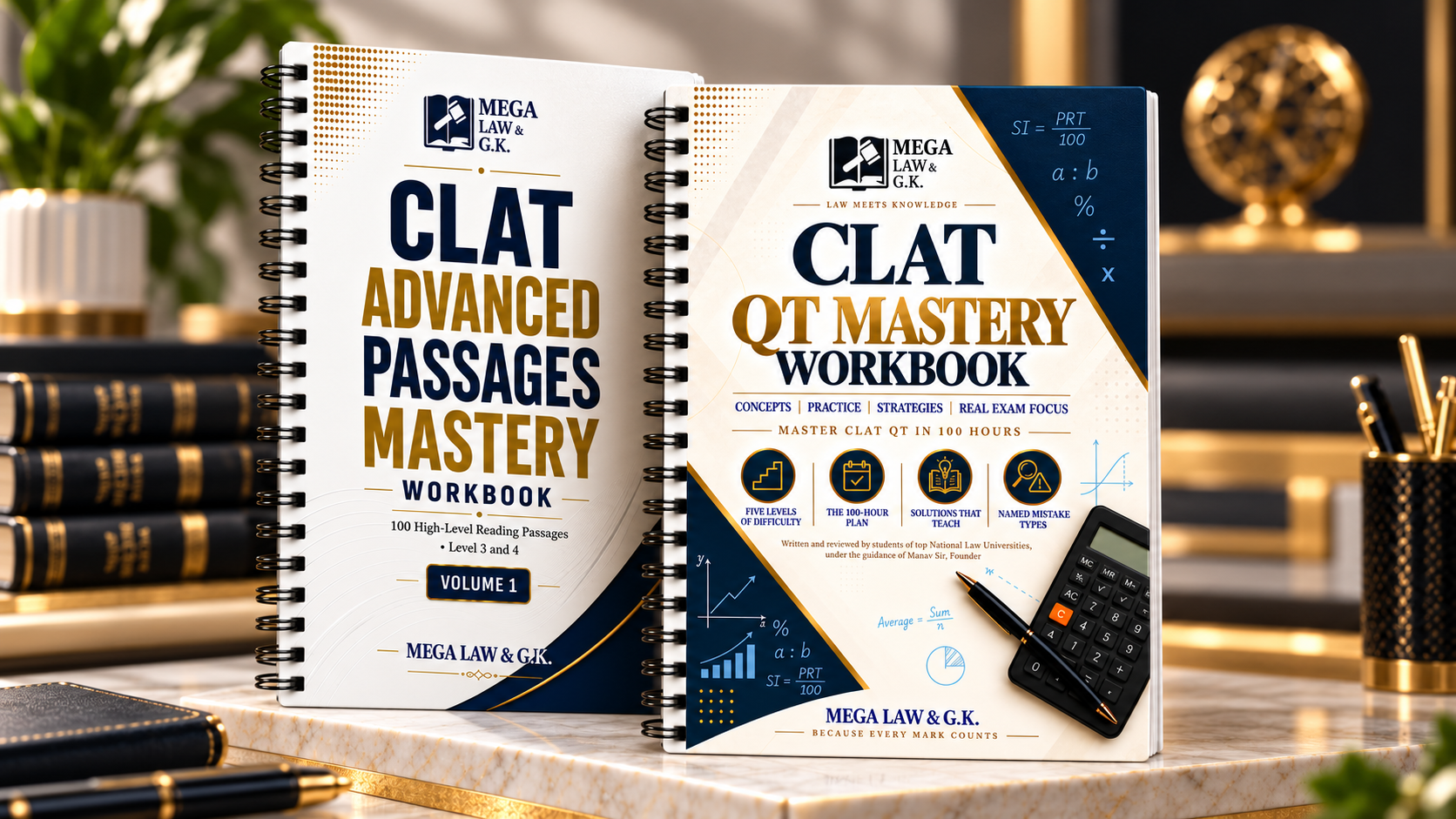CLAT Advanced Passages + QT Mastery Workbook Combo