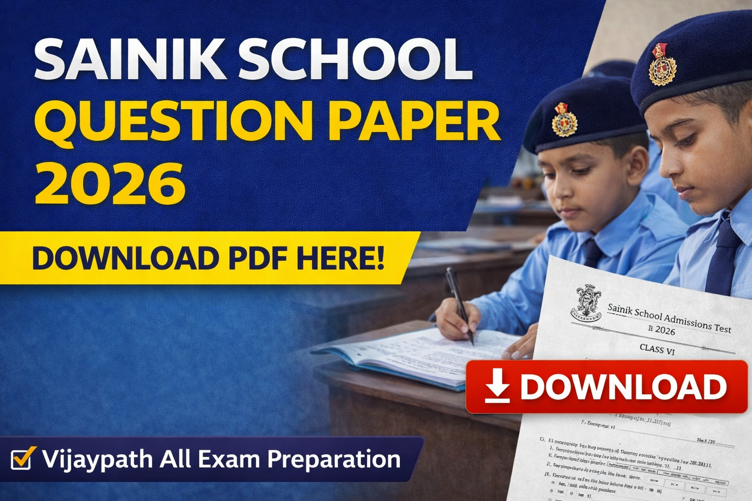 Sainik School Original Question Paper 18 Jan 2026