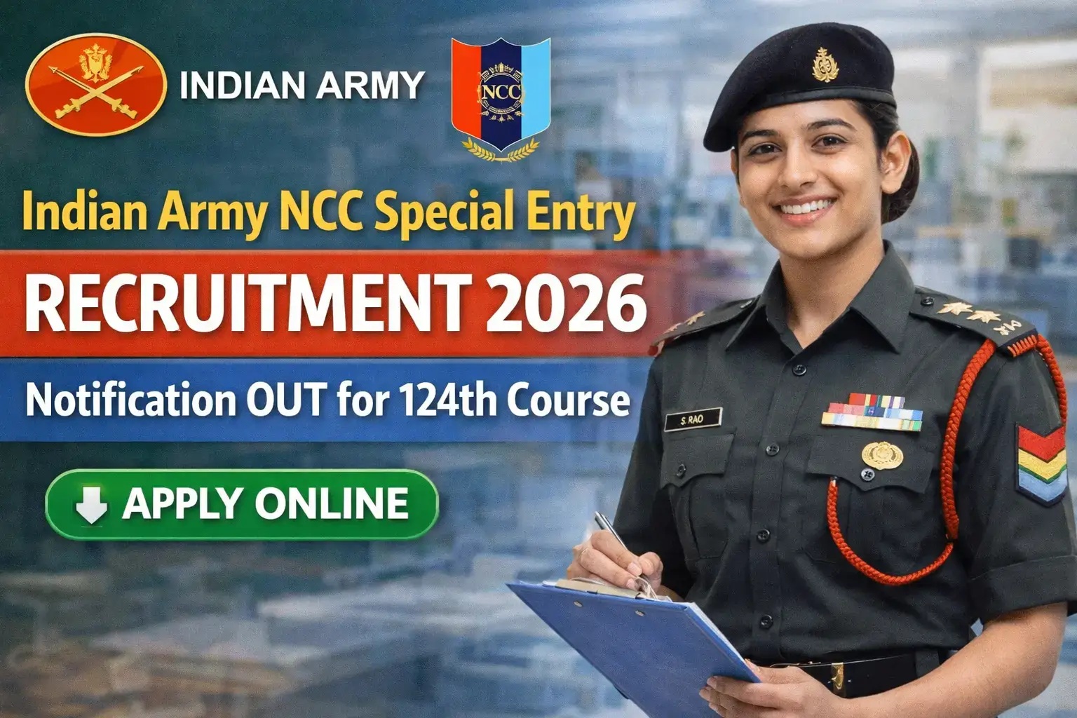 Indian Army NCC Special Entry Women Recruitment 2026