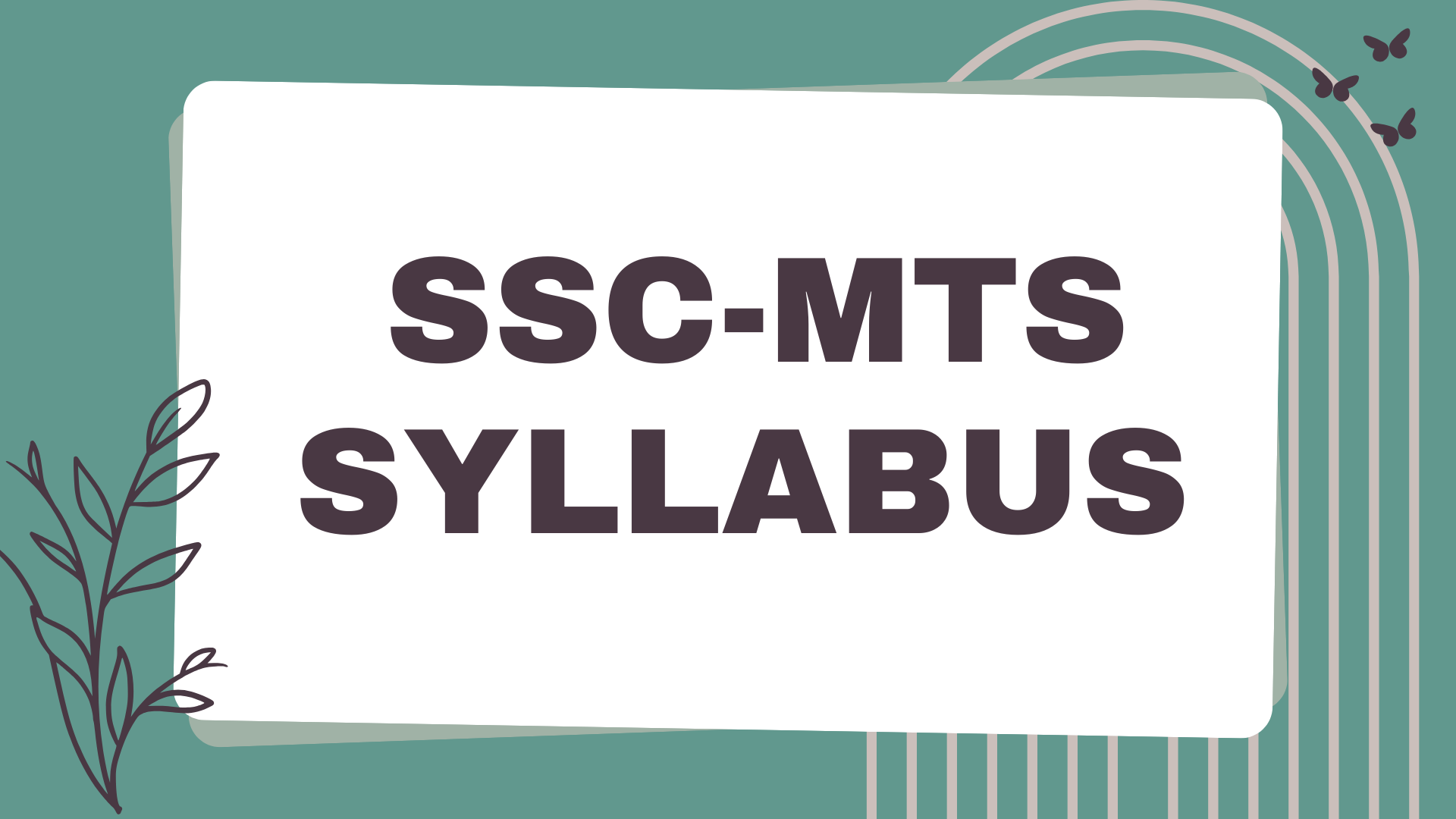 SSC MTS Syllabus