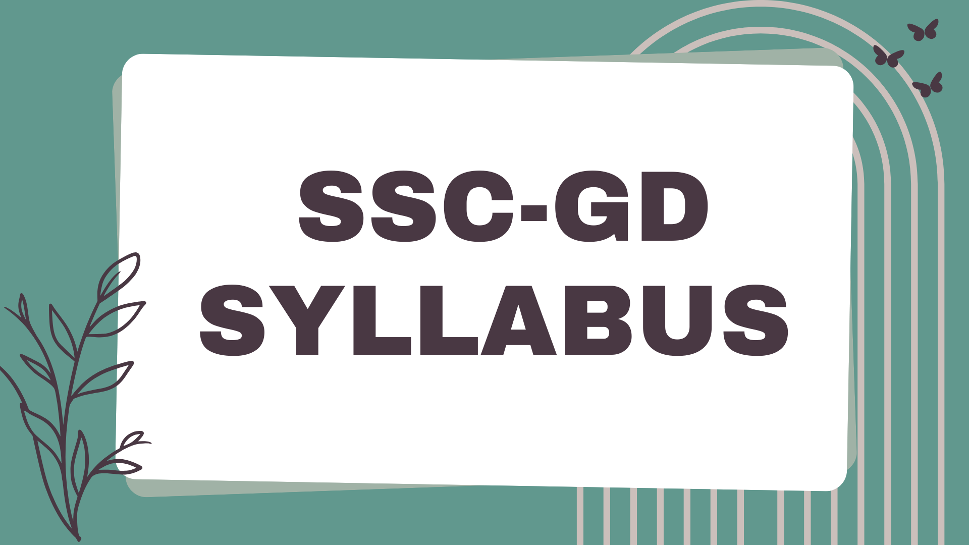 SSC GD Syllabus