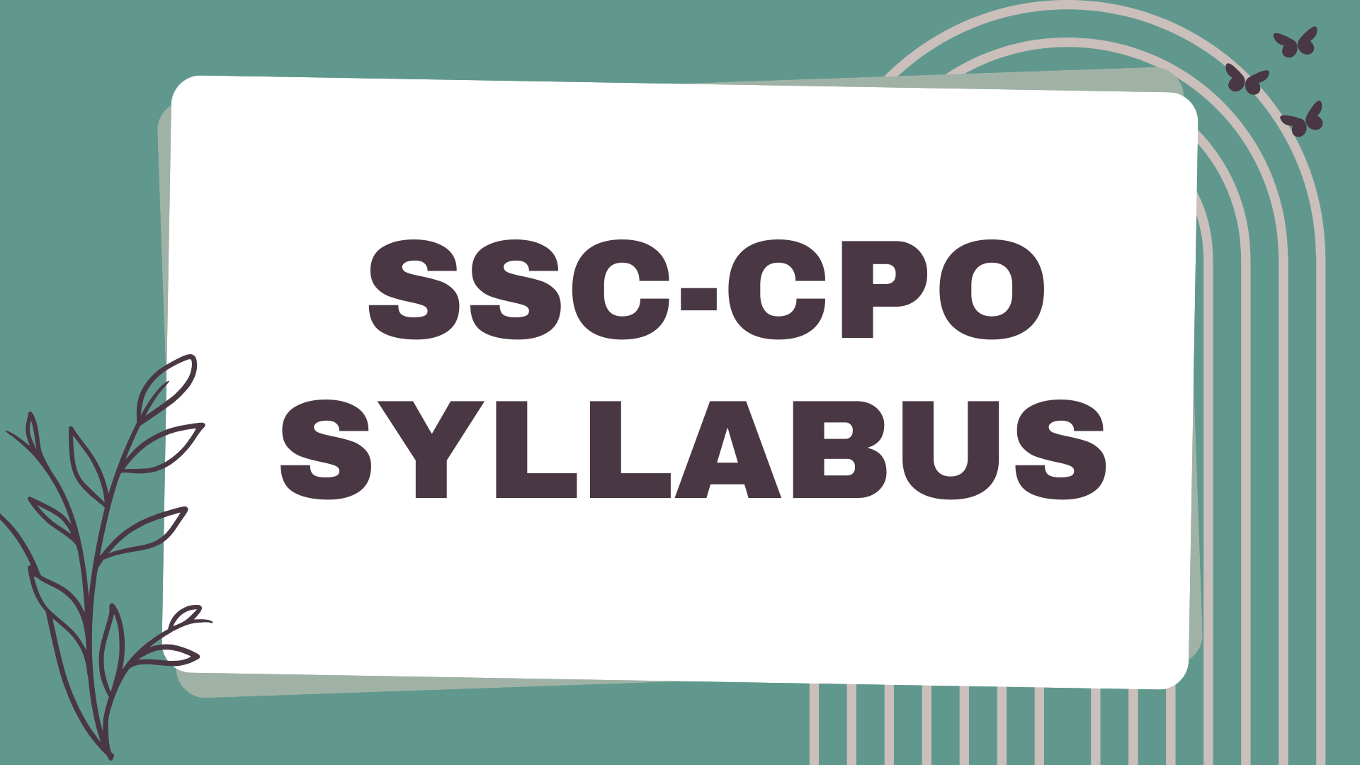 SSC CPO Syllabus