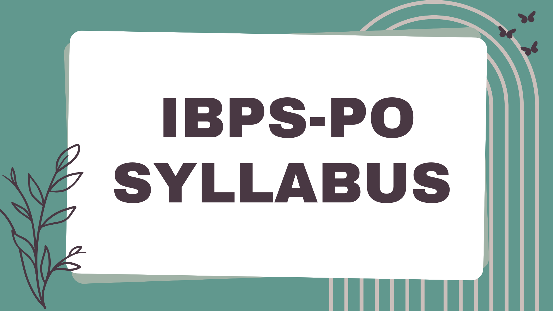 IBPS PO Syllabus