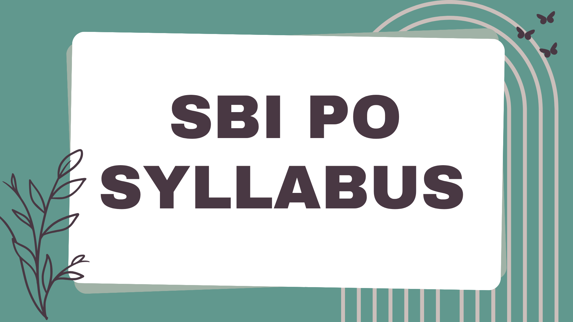 SBI PO syllabus