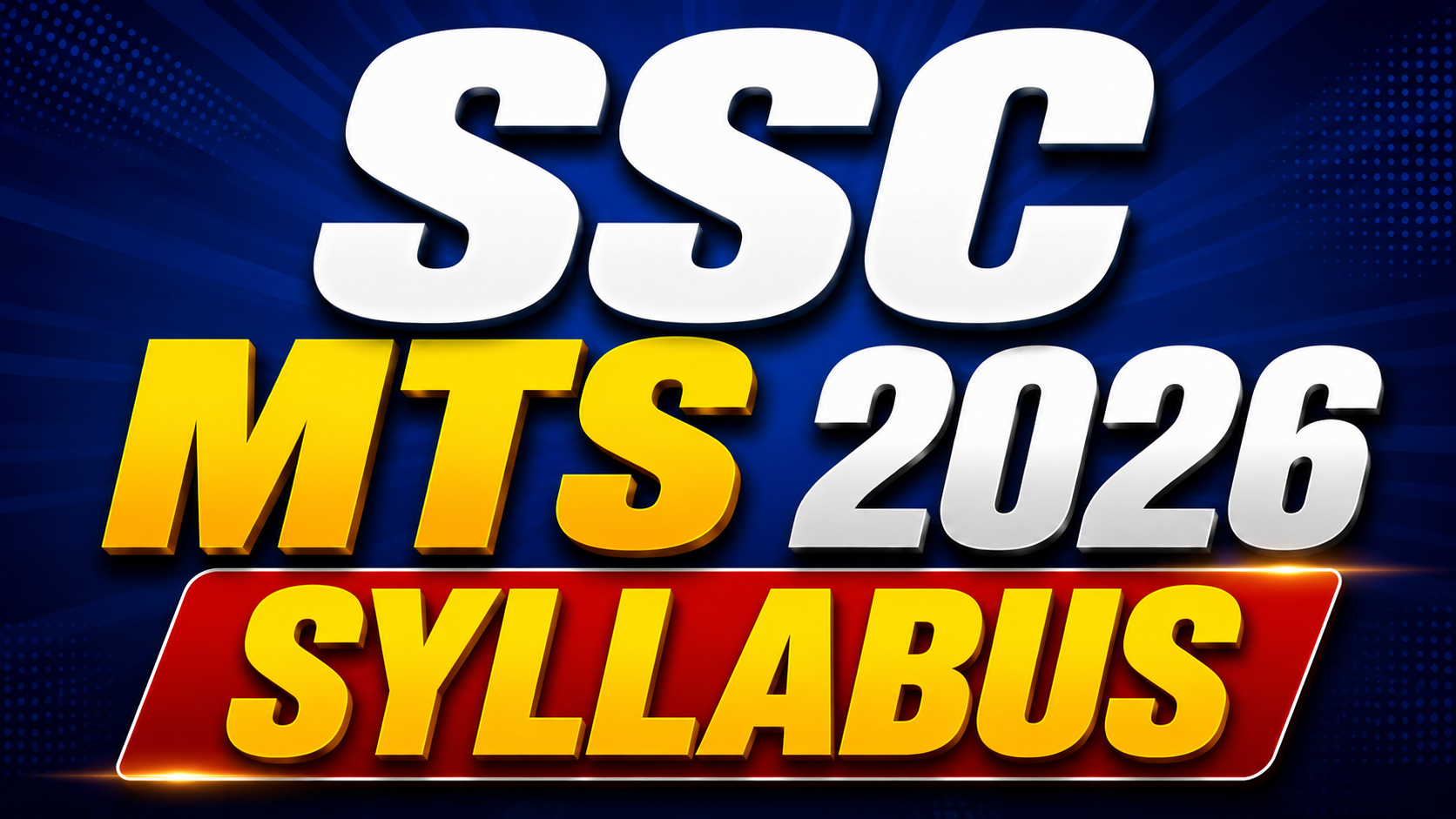 SSC MTS Syllabus