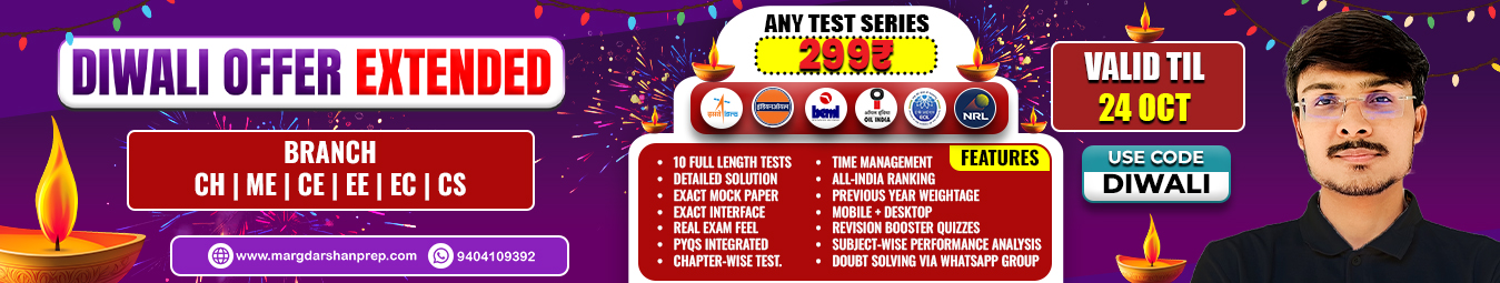Diwali Offer : Any 1 PSU Test Series at 299